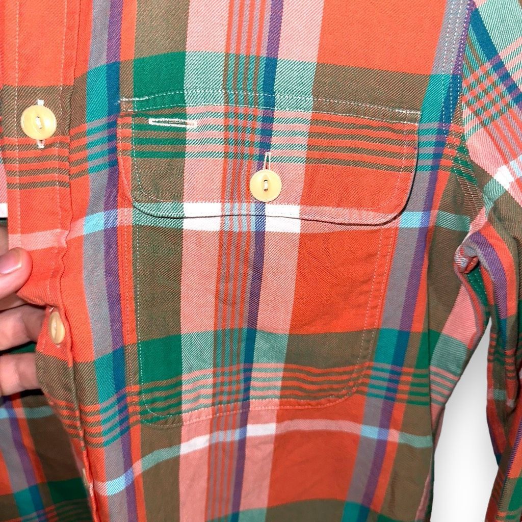 Polo Ralph Lauren Polo Ralph Lauren Orange Custom Fit Flannel Button Up S Size US L / EU 52-54 / 3 - 3 Thumbnail