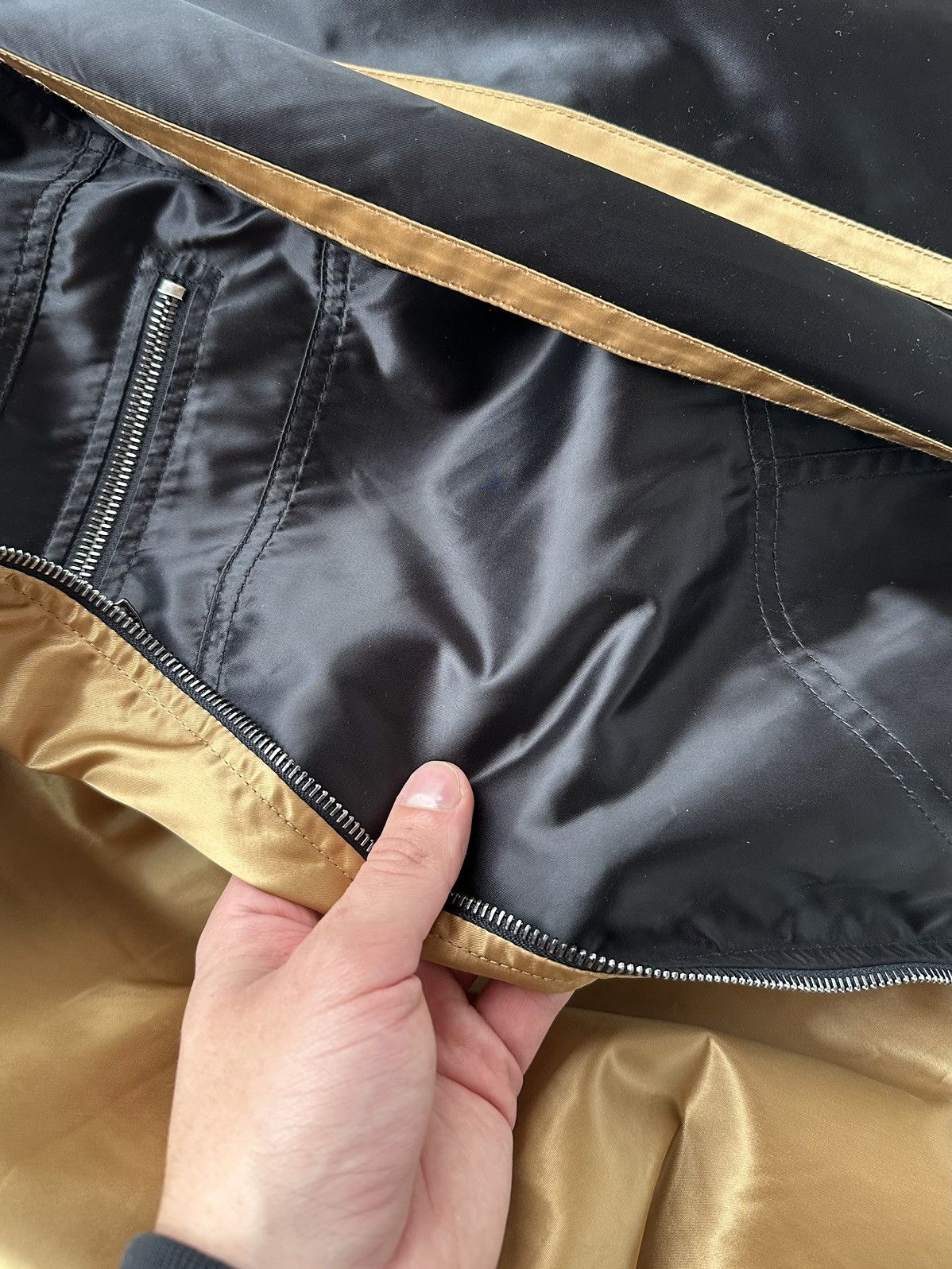 Dolce & Gabbana Dolce & Gabbana SS/04 Nylon Black/Gold Bomber Jacket M Size Size US M / EU 48-50 / 2 - 13 Thumbnail