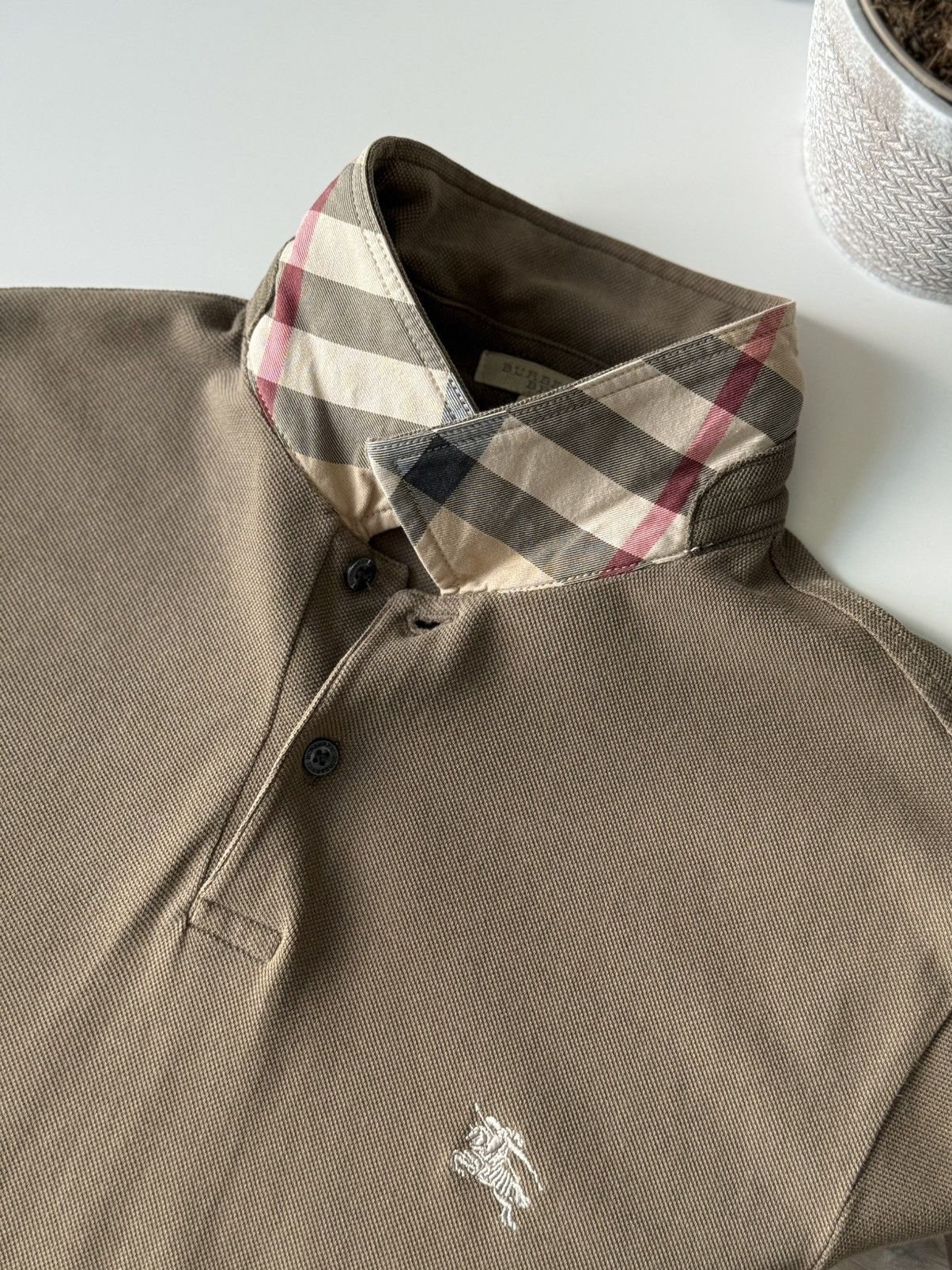 Burberry Burberry Brit Polos tee brown Nowa Check Size US XL / EU 56 / 4 - 10 Thumbnail
