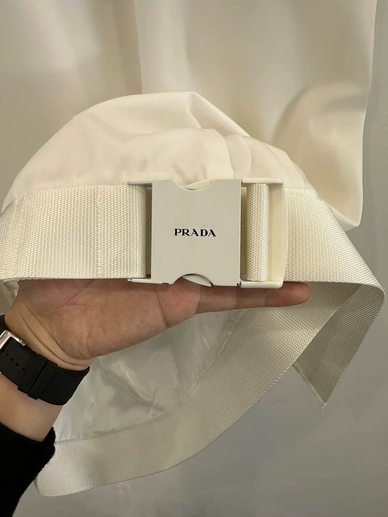 Prada Prada Logo triangle beige white vest dress 2501-Nextarrow Size XS / US 0-2 / IT 36-38 - 4 Thumbnail