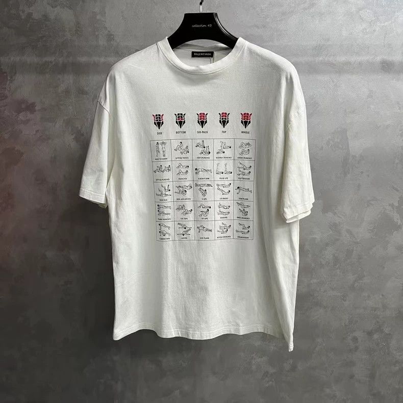 Balenciaga Balenciaga White printed crewneck T-shirt Size US S / EU 44-46 / 1 - 1 Thumbnail