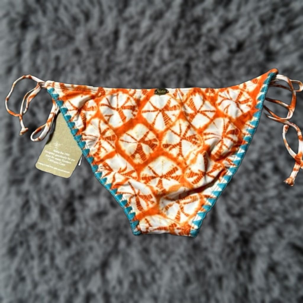 Vintage Hobie Side Tie Bikini Bottom L Boho Chic Batik Hippie Tribal Beach Artistic Womens Beachwear Ballet? Size 36" / US 14 / IT 50 - 1 Thumbnail