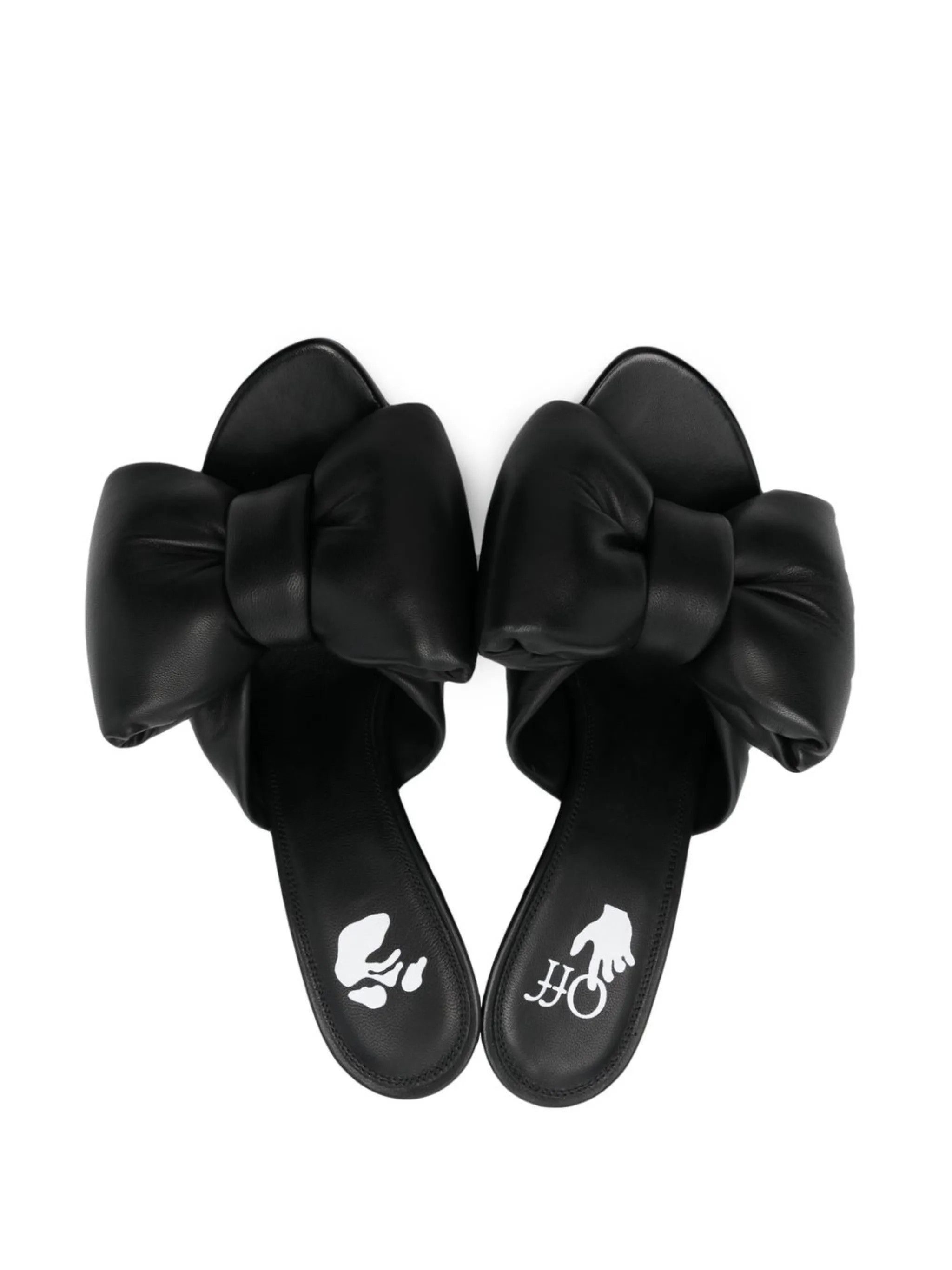 Off-White o1gr1nt0125 Nappa Bow High Allen Pointed Mules in Black Size US 8 / IT 38 - 4 Thumbnail