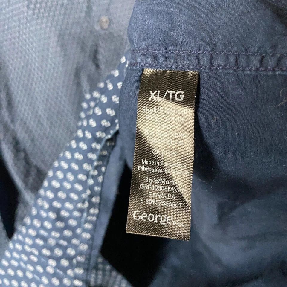 George George Button Up Shirt Men's XL Slim Fit Long Sleeve Cotton Size US XL / EU 56 / 4 - 7 Thumbnail