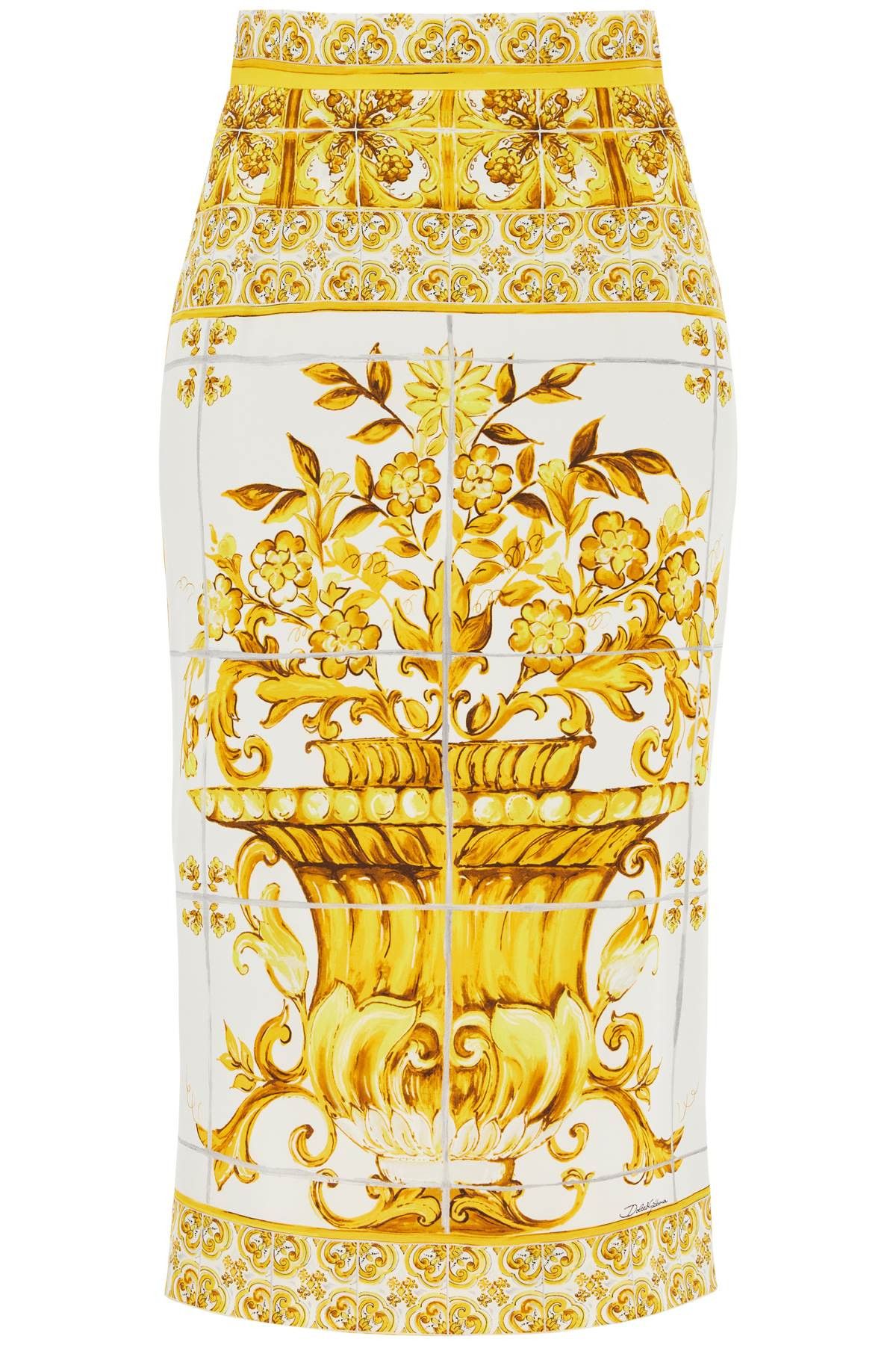 Dolce & Gabbana DOLCE & GABBANA "Stretch Silk Skirt With Maiolica Size 27" / US 4 / IT 40 - 1 Thumbnail