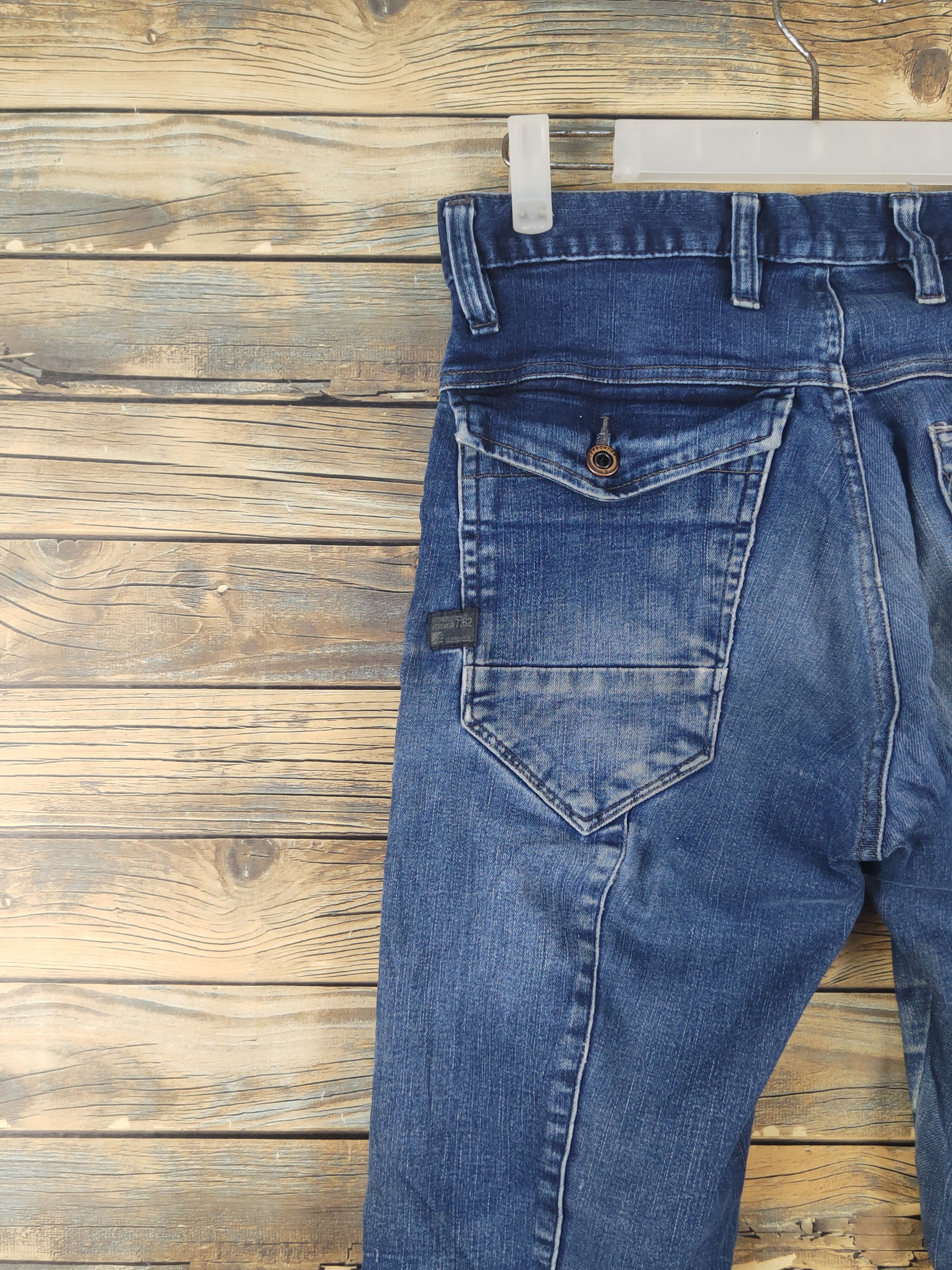 Japanese Brand I'z Frontier Dark Blue Distressed Ripped Jeans #W2008 Size US 30 / EU 46 - 12 Thumbnail