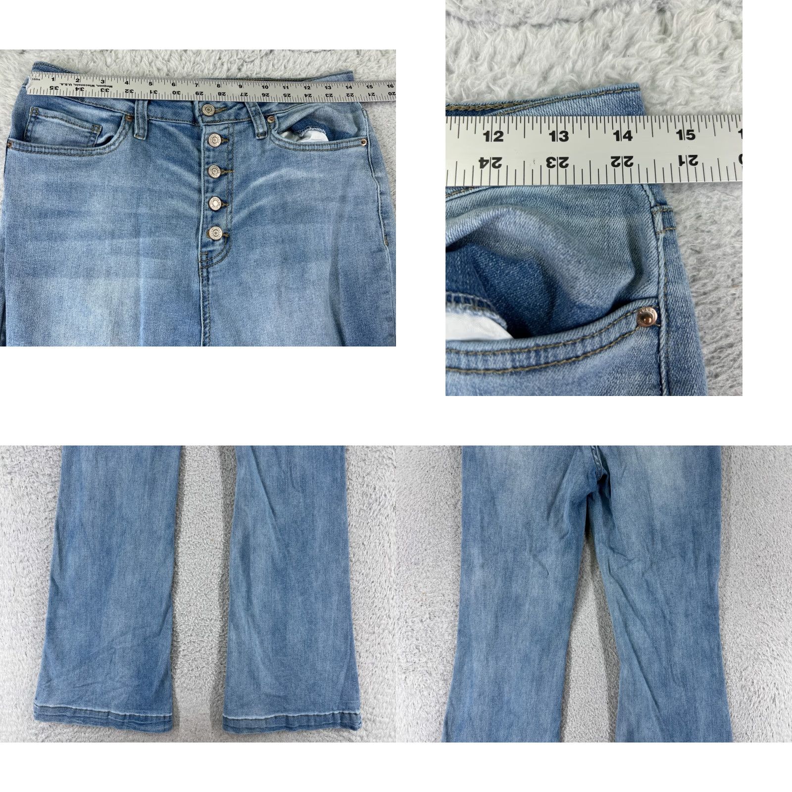 Vintage VINTAGE YMI Jeans Womens 13 Blue Denim Flared High Rise Distressed 26x32.5 Brown? Size 34" / US 12 / IT 48 - 9 Thumbnail