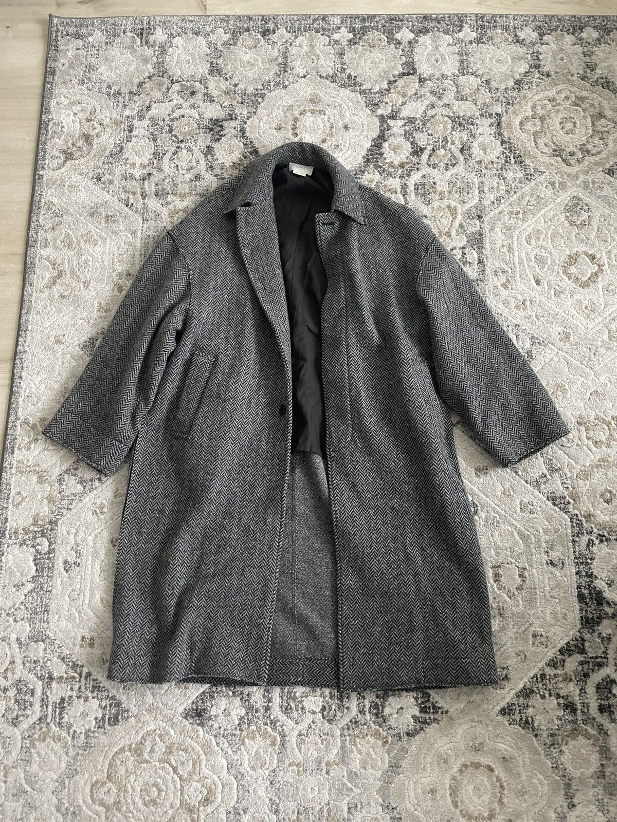 YOKE DOUBLE JACQUARD KNIT HERRINGBONE BALCOLLAR COAT Size US M / EU 48-50 / 2 - 1 Thumbnail