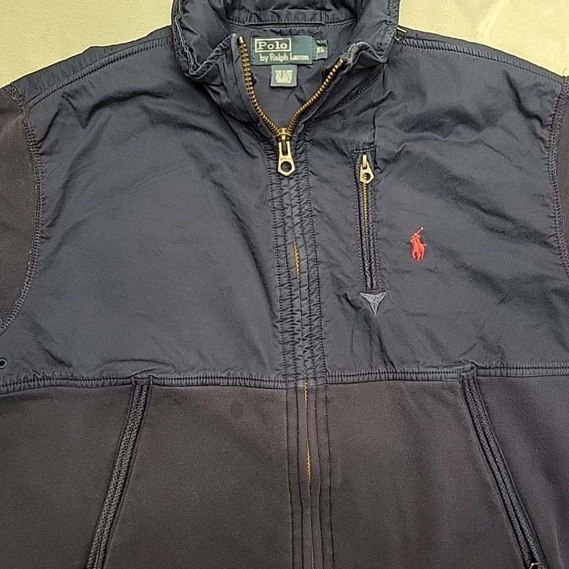 Polo Ralph Lauren Polo Ralph Lauren Jacket Mens L Navy Hooded Full Zip Hybrid Fleece Hoodie Size US L / EU 52-54 / 3 - 6 Thumbnail