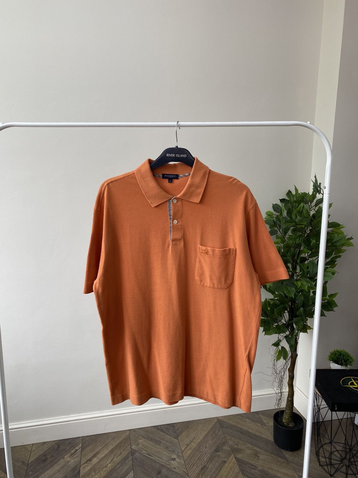Burberry × Vintage Vintage Burberry Orange Denim polo t-shirt Size US L / EU 52-54 / 3 - 2 Thumbnail