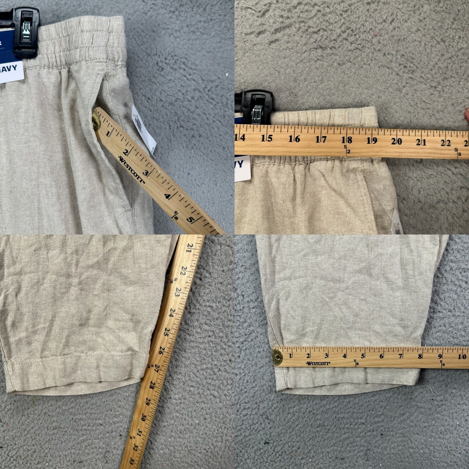 Old Navy Old Navy Womens Pants XL Beige Comfort Stretch Waistband Linen Blend NEW Size 40" / US 18 - 8 Thumbnail
