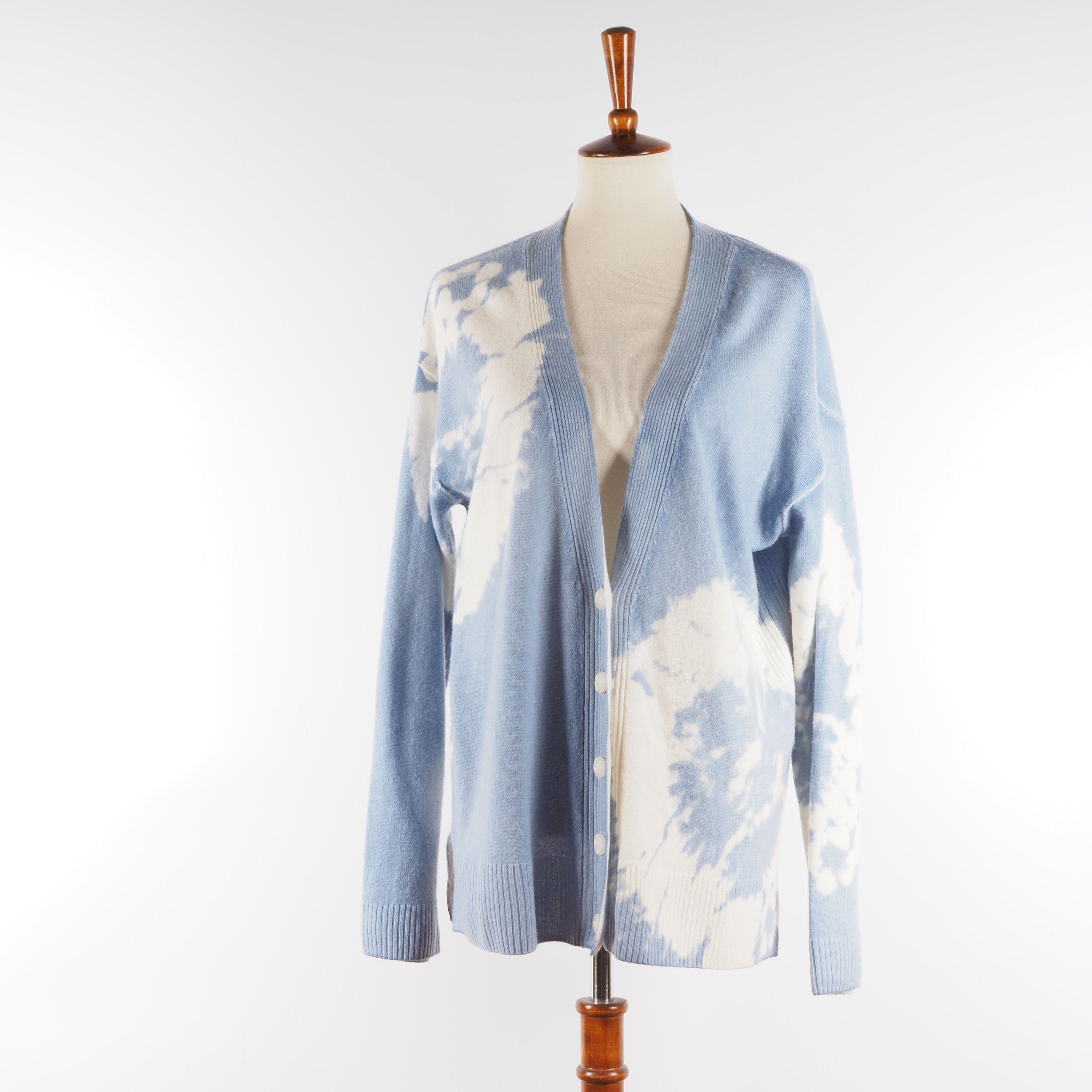 Allsaints AllSaints Tie-Dye Blue Sky Harmony Merino Wool Cardigan Size M / US 6-8 / IT 42-44 - 4 Thumbnail