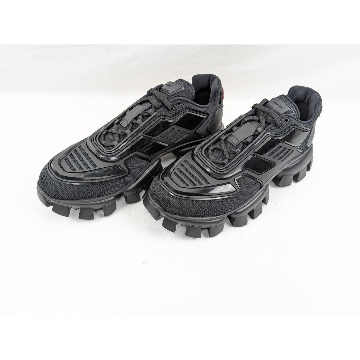 Prada o1rshd1 Cloudbust Thunder Rubber Knit Sneakers in Nero Size US 12 / EU 45 - 15 Thumbnail