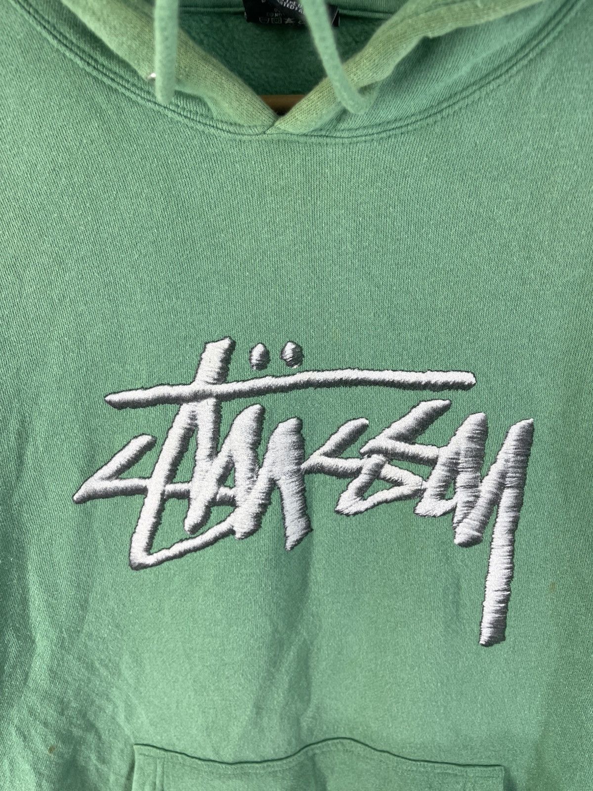 Stussy Vintage Stussy Big Stock Hoodie Pale Dark Green Size US M / EU 48-50 / 2 - 2 Thumbnail