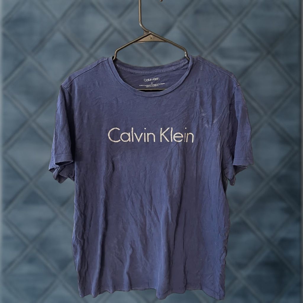 Vintage Calvin Klein Jeans T-Shirt Men Blue Graphic Short Sleeve Crew Neck Medium Size 32" / US 10 / IT 46 - 1 Thumbnail