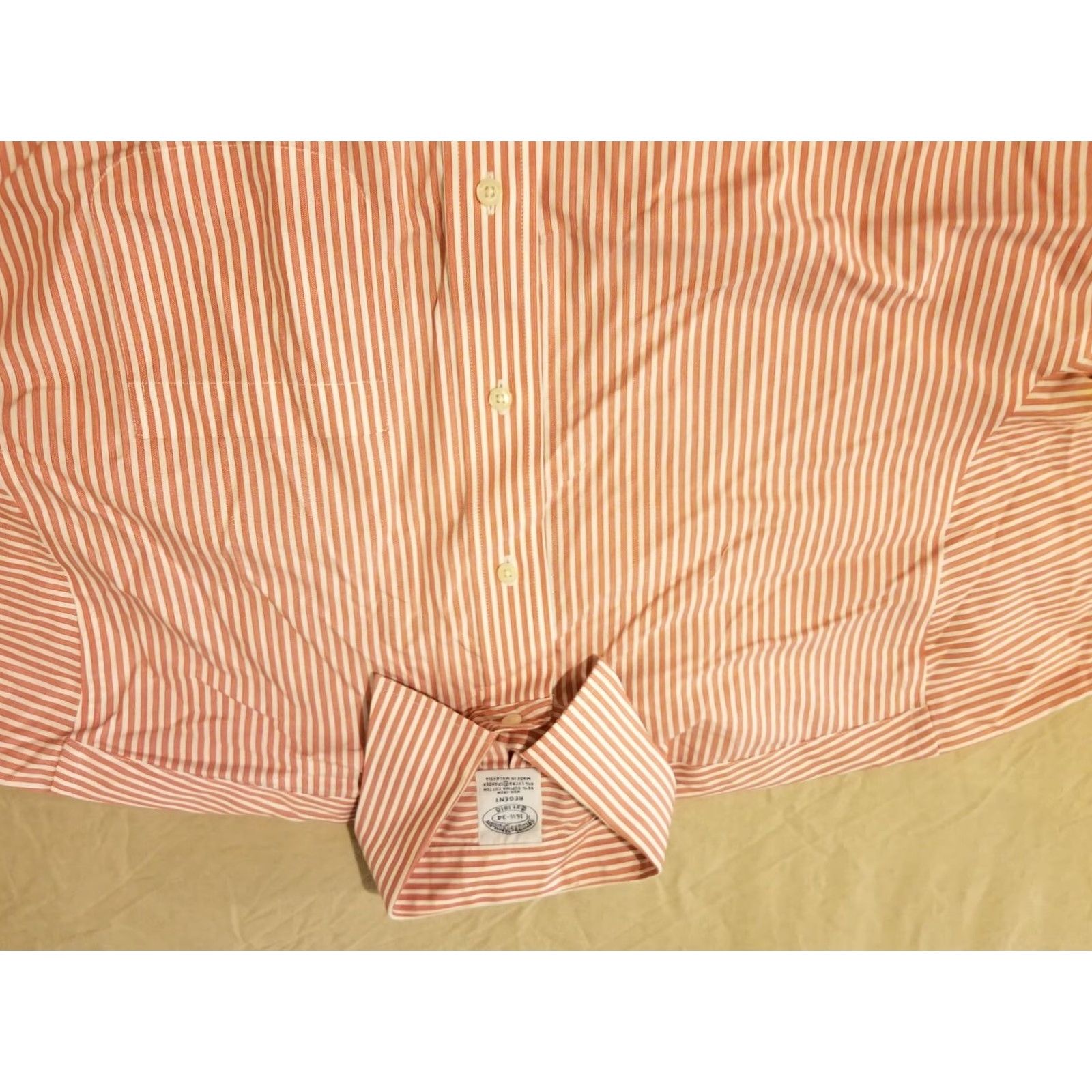 Brooks Brothers VINTAGE Brooks Brothers Dress Shirt 16.5 34 Red Cotton Button Mens 16.5 34 Cotton Shirt Men's Dress Shirt Red Button Brooks Brothers Size 46R - 2 Thumbnail