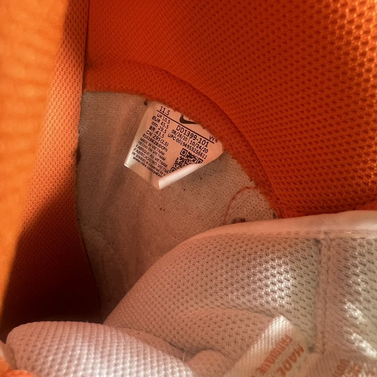 Nike 2021 Orange Syracuse Dunk Retro Hightop Size US 11.5 / EU 44-45 - 5 Thumbnail