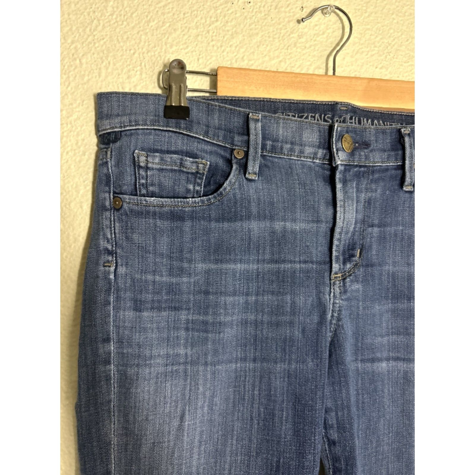 Citizens Of Humanity Citizens of Humanity Jeans Womens 32 Medium Wash Blue Flare Raw Hem 34x27 Womens Size 24" / US 00 / IT 34 - 4 Thumbnail