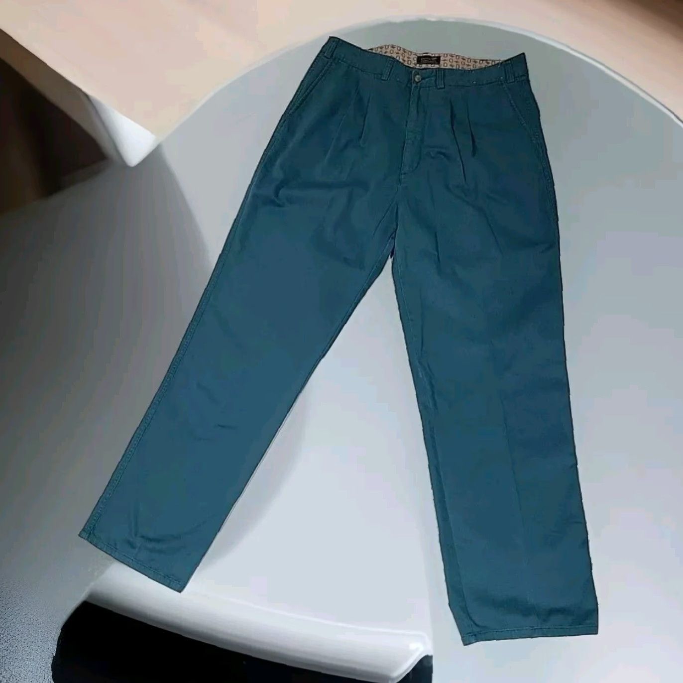 Vintage VINTAGE Ducks Unlimited Chino Pants Mens Pleated 38" x 32" Green Cotton EUC Size US 38 / EU 54 - 2 Thumbnail