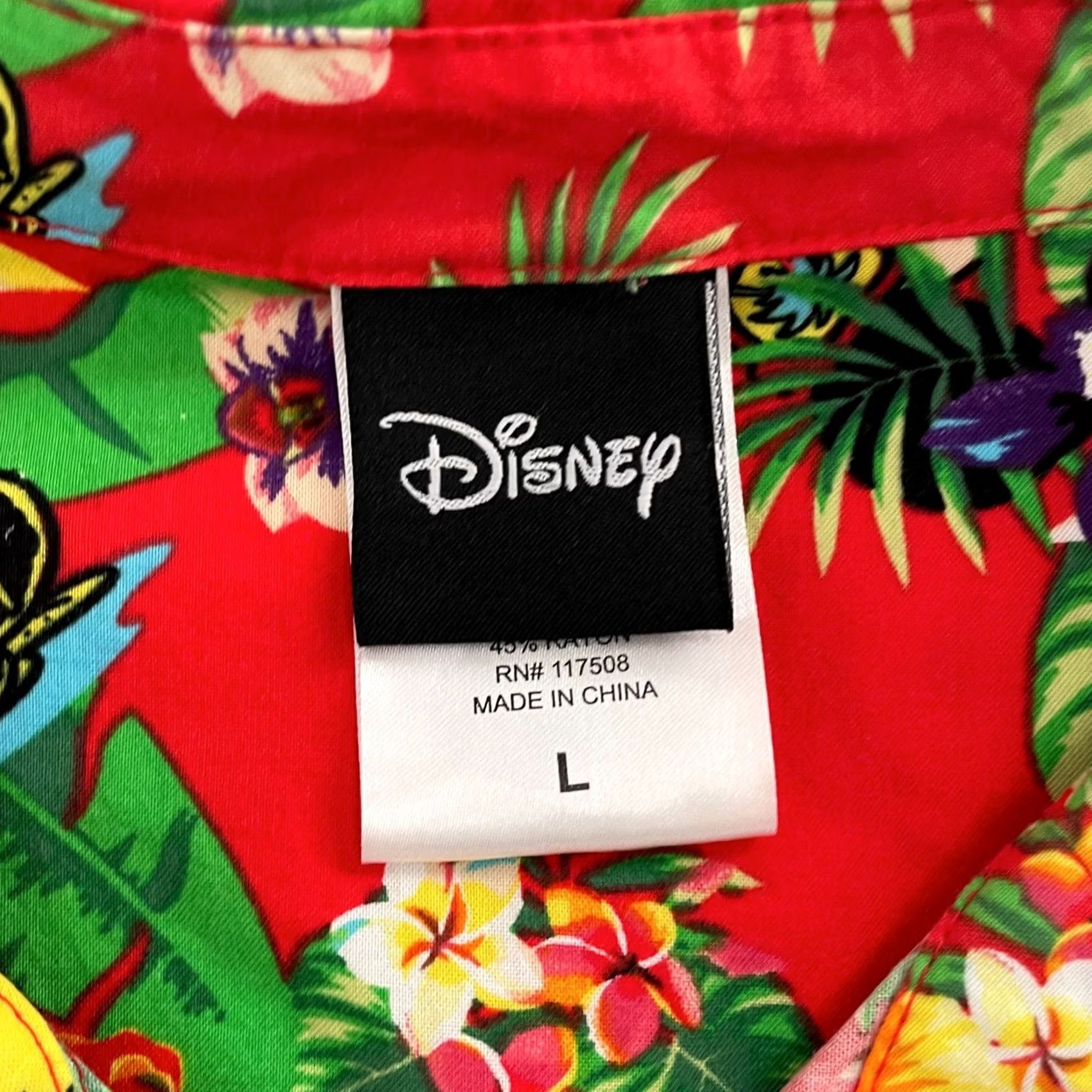 Disney VINTAGE Disney Hawaiian Shirt Shirt Men L Red Mickey Mouse Minnie Mouse Surfing Vacation Floral Pattern Hawaiian Theme 90s Size US L / EU 52-54 / 3 - 4 Thumbnail