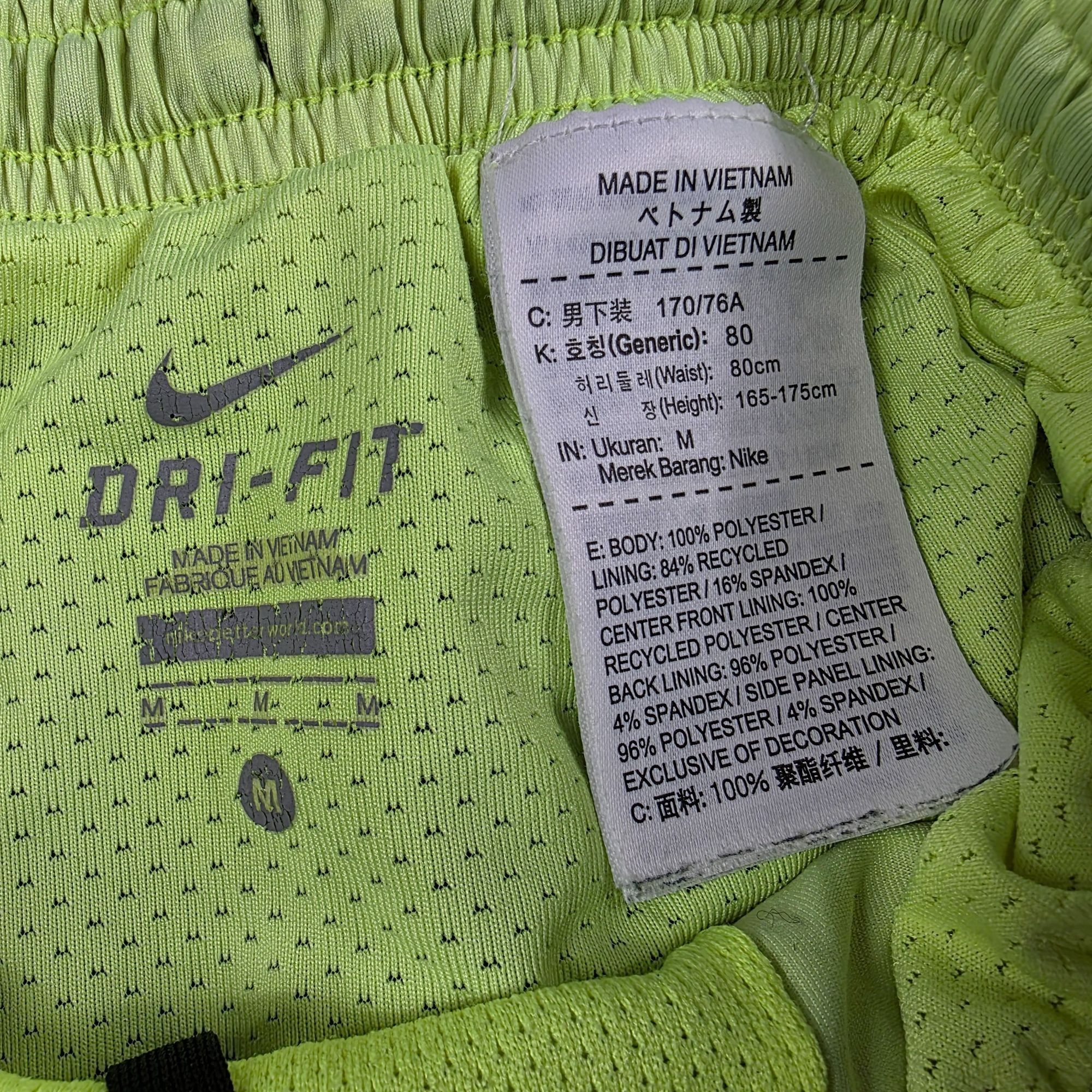 Nike Nike Dri Fit Mens Medium Black Green Running Shorts Lightwei Size US 40 / EU 56 - 3 Thumbnail
