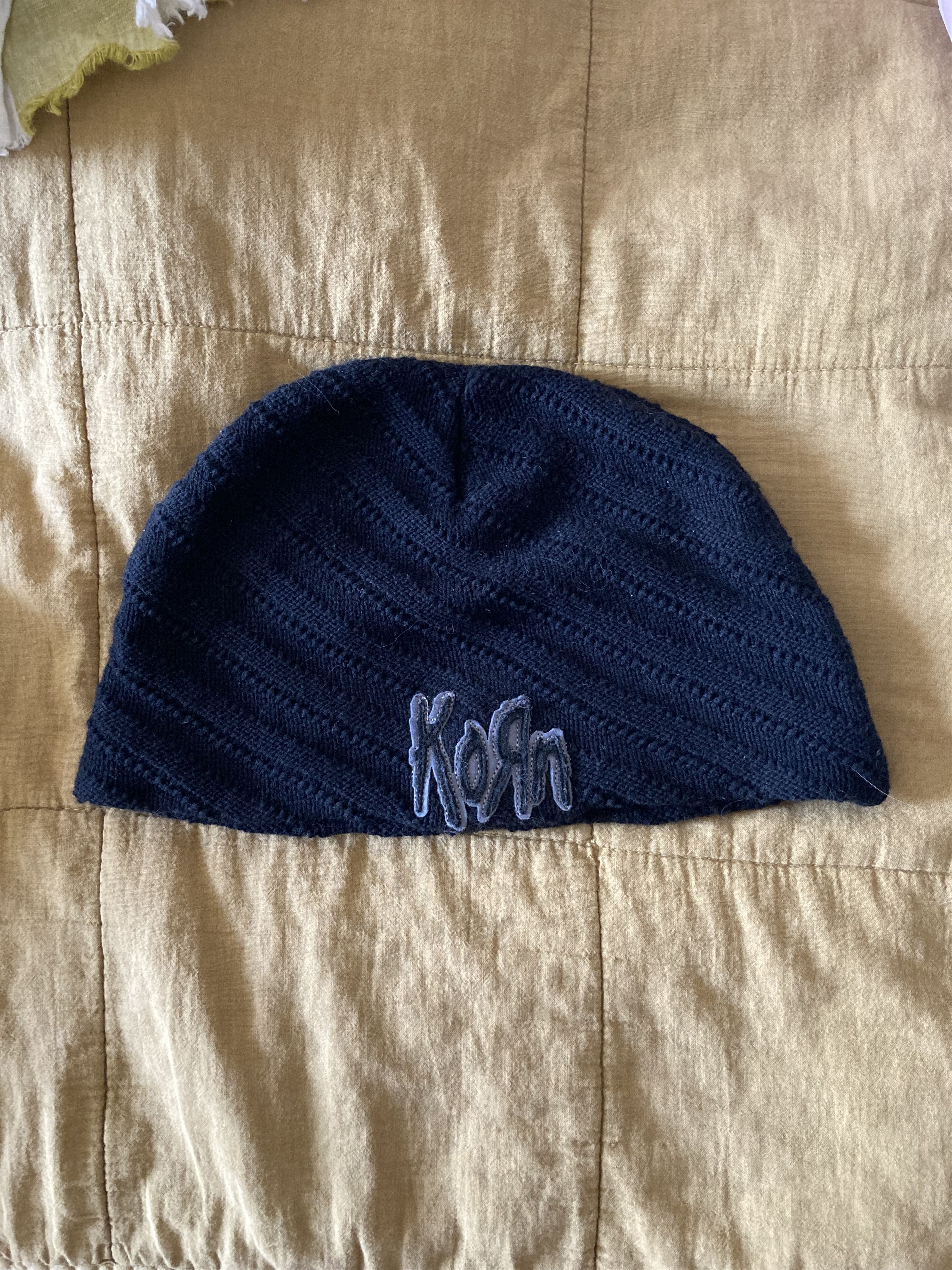 Band Tees Rare KORN black textured beanie hat Size ONE SIZE - 5 Thumbnail