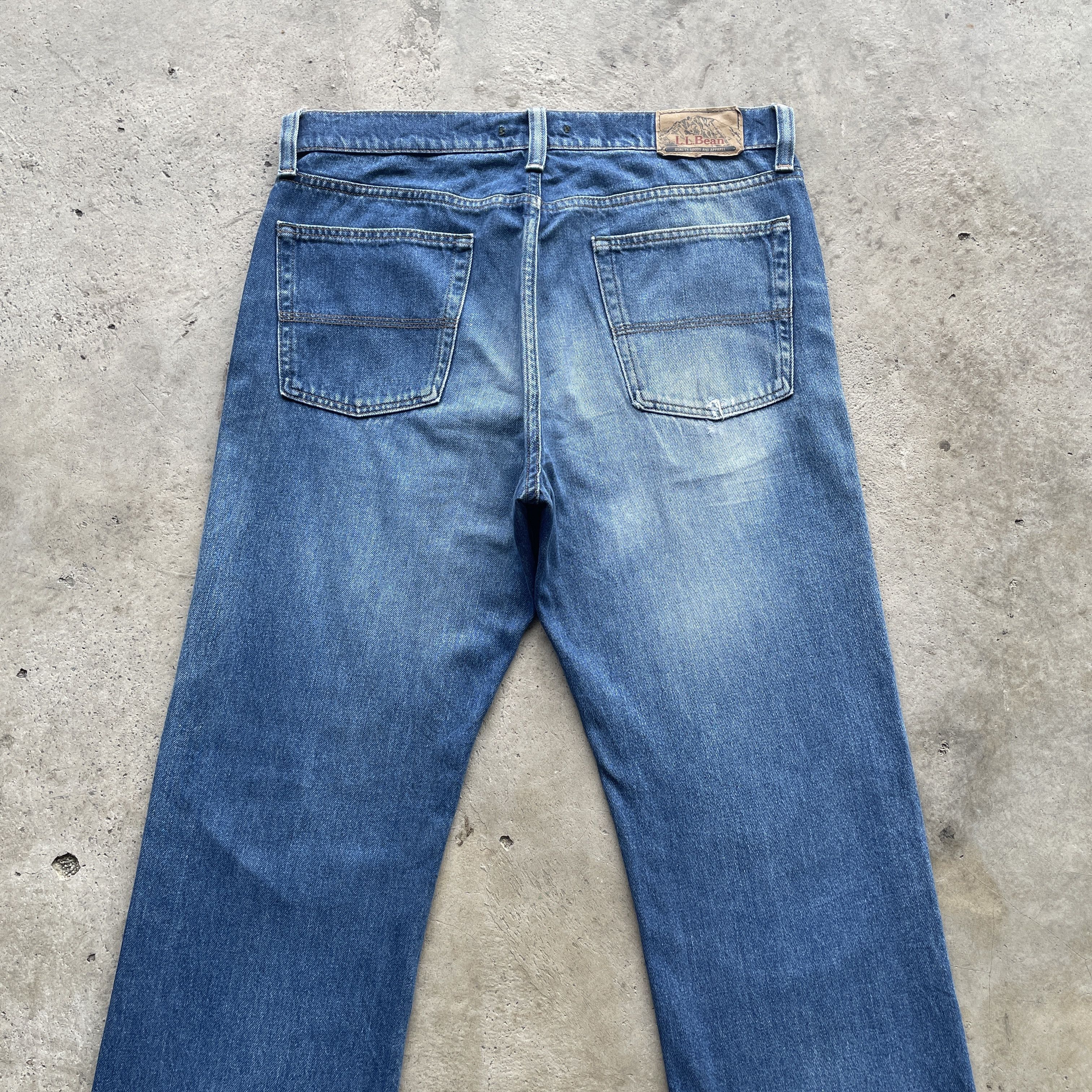 L.L. Bean W34x30 VINTAGE L.L. BEAN DISTRESSED FADED JEANS PANTS DENIM Size US 34 / EU 50 - 10 Thumbnail