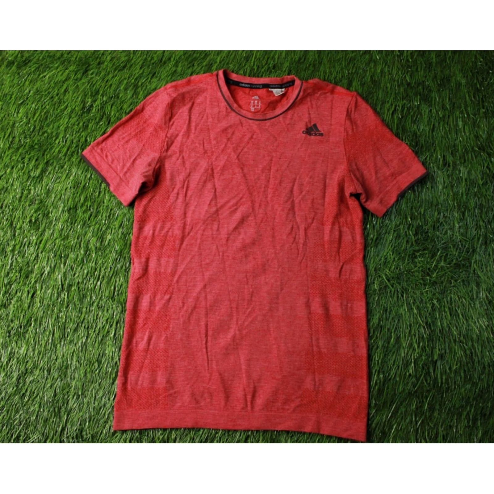 Adidas ADIDAS RUNNING T-SHIRT MEN Shirt Jersey Short Sleeve M Red and Gray 2016 Running Performance Size US M / EU 48-50 / 2 - 2 Thumbnail