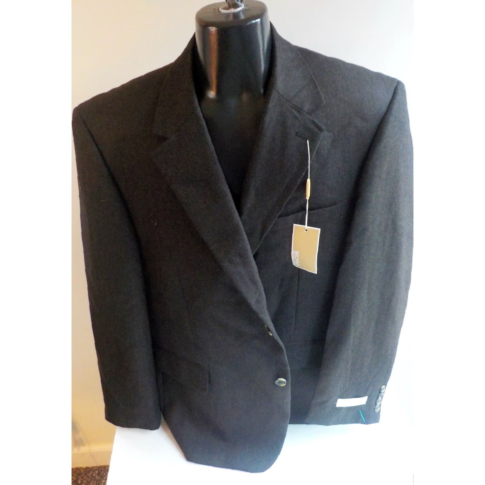 Michael Kors MICHAEL KORS Blazer Herringbone 2 Button Brown Wool/Silk 46R Blazer Mens Jacket Size 46R - 2 Thumbnail