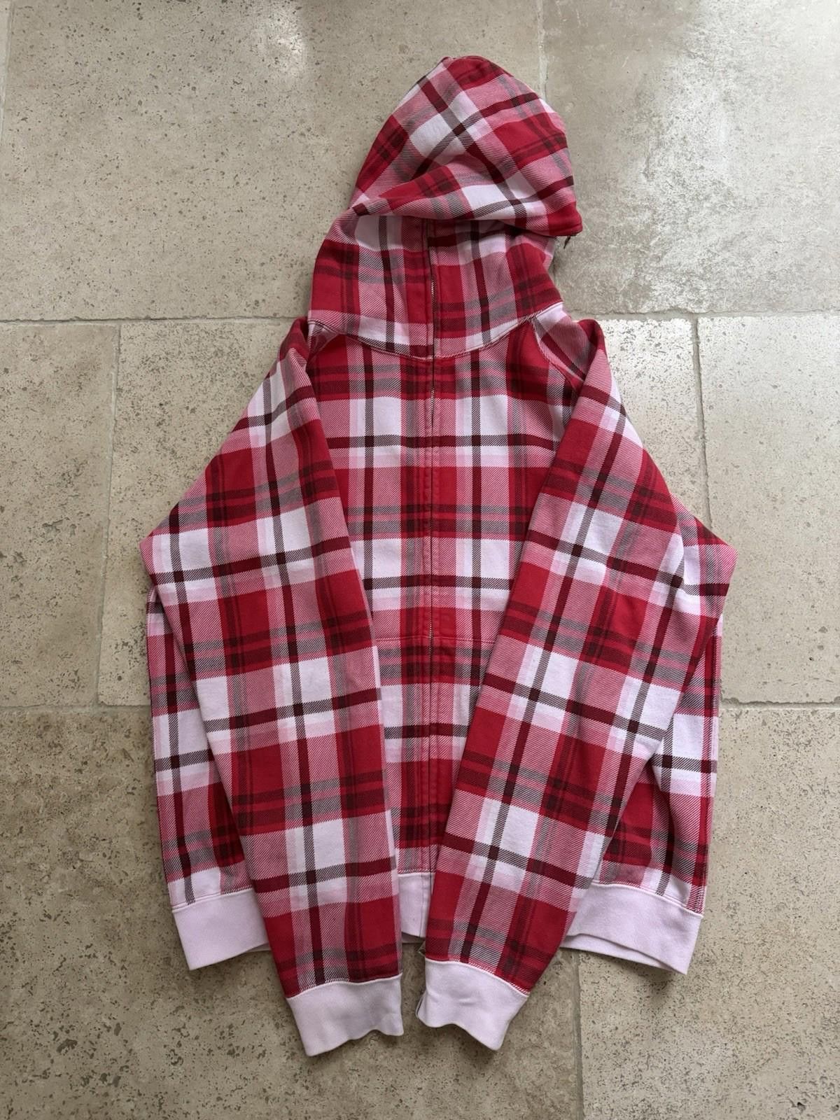 Bape A Bathing Ape Red Checkered Full Zip Hoodie - Size M Size US M / EU 48-50 / 2 - 1 Thumbnail
