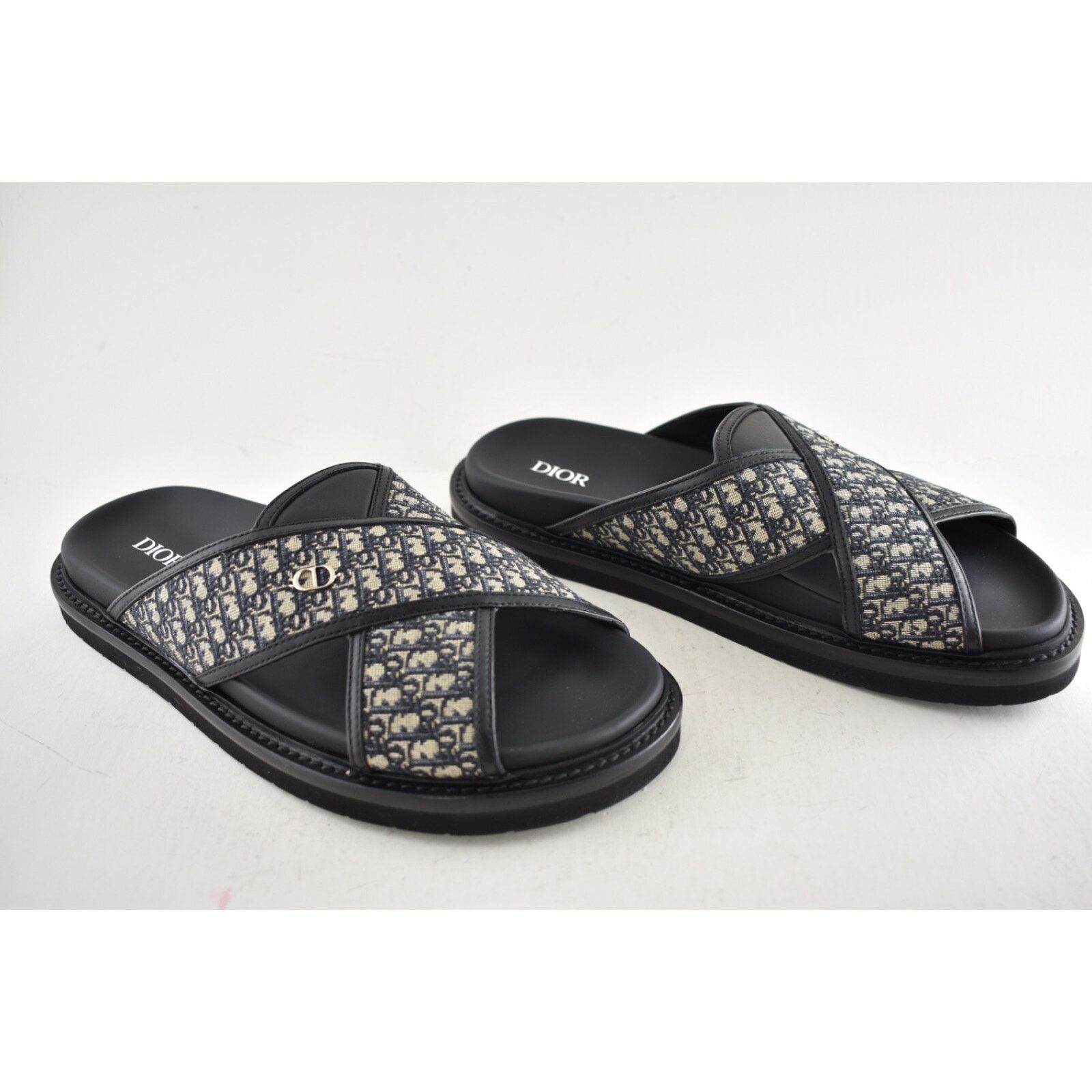 Dior Dior Mens Aqua Oblique Jacquard Logo Slide Slip On 42 9 Size US 9 / EU 42 - 4 Thumbnail