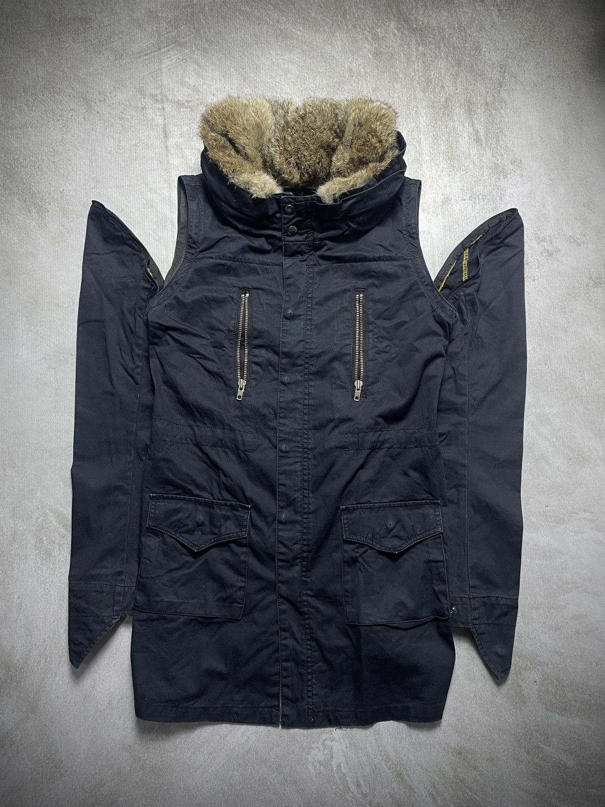Japanese Brand 2000’s Five 5 - Archive Apocalypse Fur Rabbit Bono Parka Size US M / EU 48-50 / 2 - 11 Thumbnail