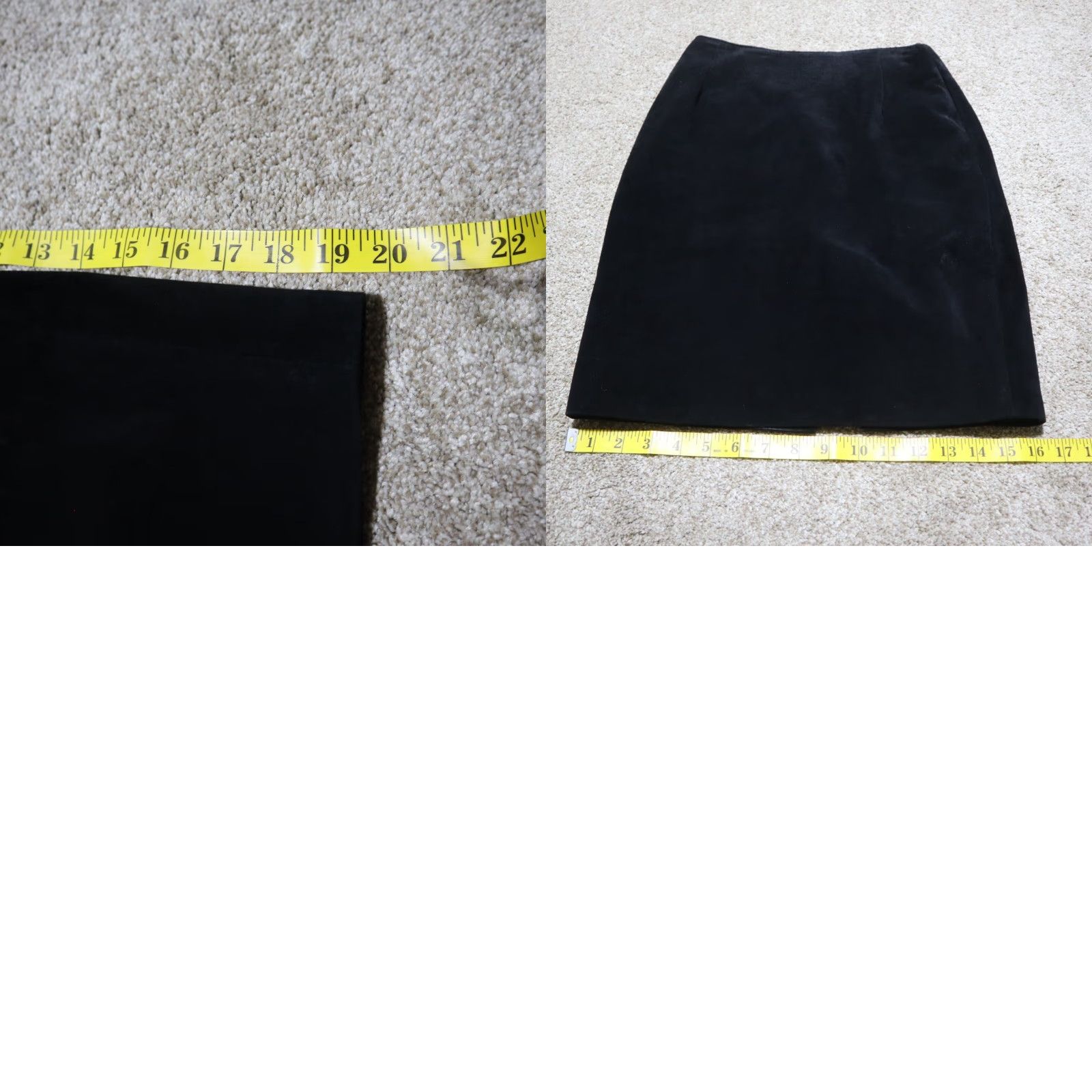 Vintage Kenar Women's Leather Skirt Knee Length Black 100% Lamb Leather All Seasons Size 4 Size 27" / US 4 / IT 40 - 8 Thumbnail