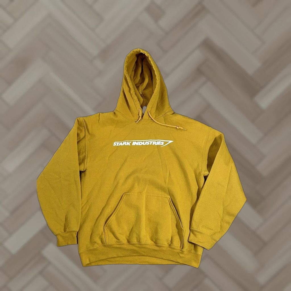 Vintage VINTAGE Marvel Avengers SweatER Mens Stark Industries Yellow Hoodie Iron man sz Medium Hoodie Crew Neck Long Sleeve Logo Graphic Pullover Mens Size US M / EU 48-50 / 2 - 1 Thumbnail