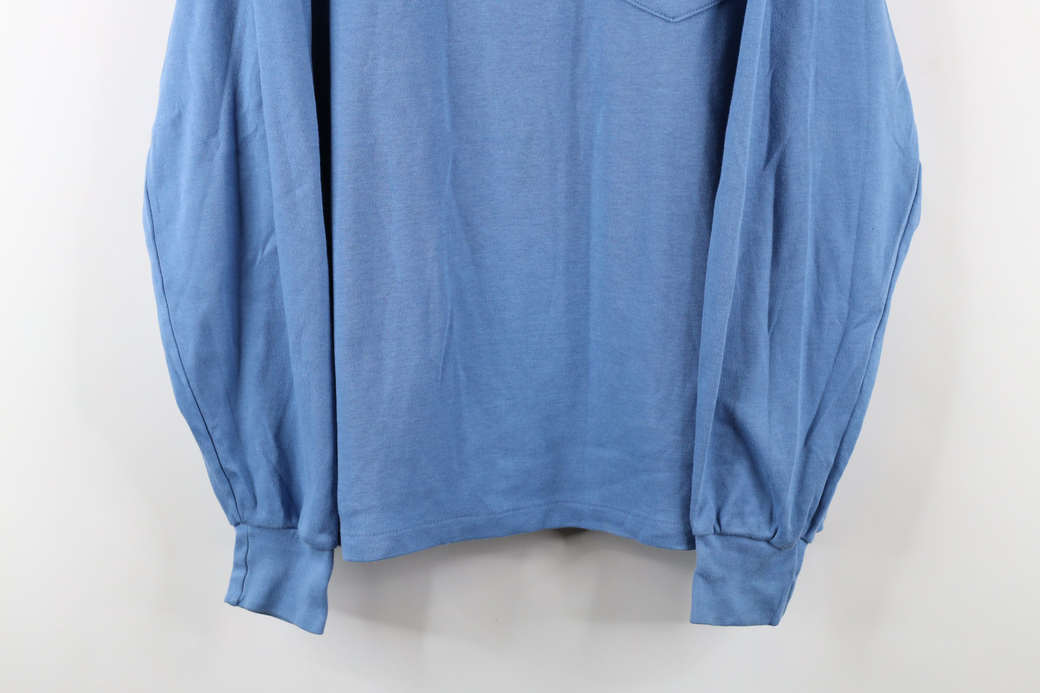 Lands' End × Vintage Vintage 90s Lands End Touch Long Sleeve Polo Shirt Blue USA Size US L / EU 52-54 / 3 - 3 Thumbnail