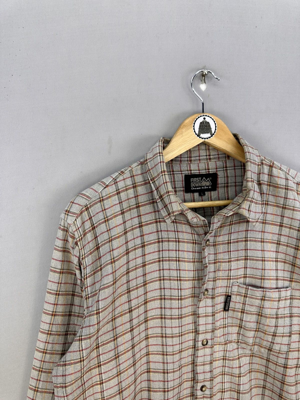 First MFG Co. First Down Plaid Check Flannel Shirt Button Up Size US L / EU 52-54 / 3 - 2 Thumbnail
