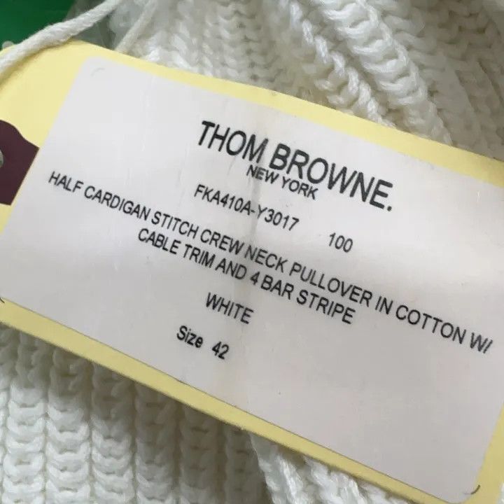 Thom Browne Thom Browne White Striped Crewneck Sweater for Women -2507 Size M / US 6-8 / IT 42-44 - 3 Thumbnail