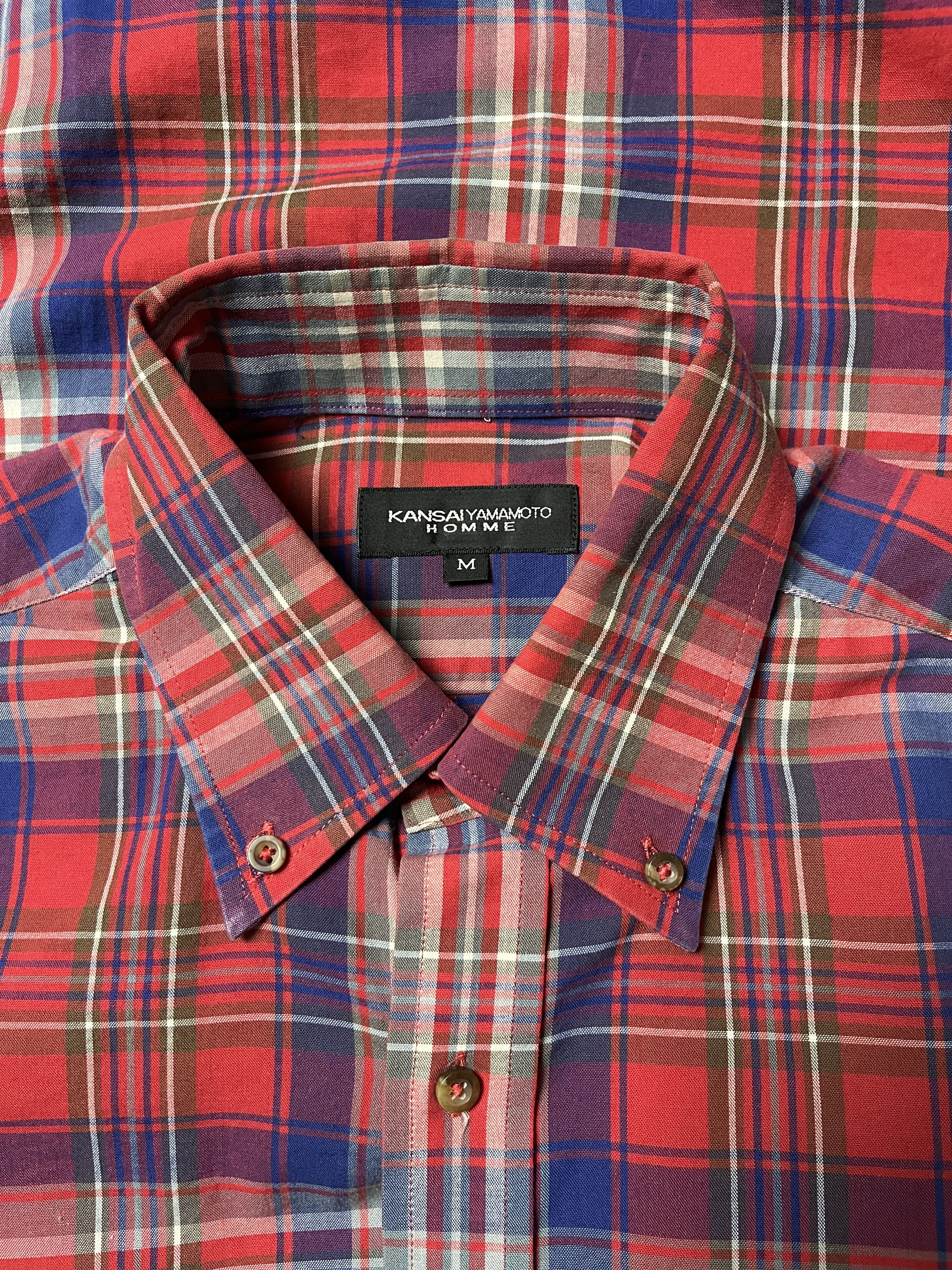 Designer × Kansai Yamamoto × Vintage KANSAI YAMAMOTO BUTTON DOWN PLAID SHIRT Size US M / EU 48-50 / 2 - 2 Thumbnail
