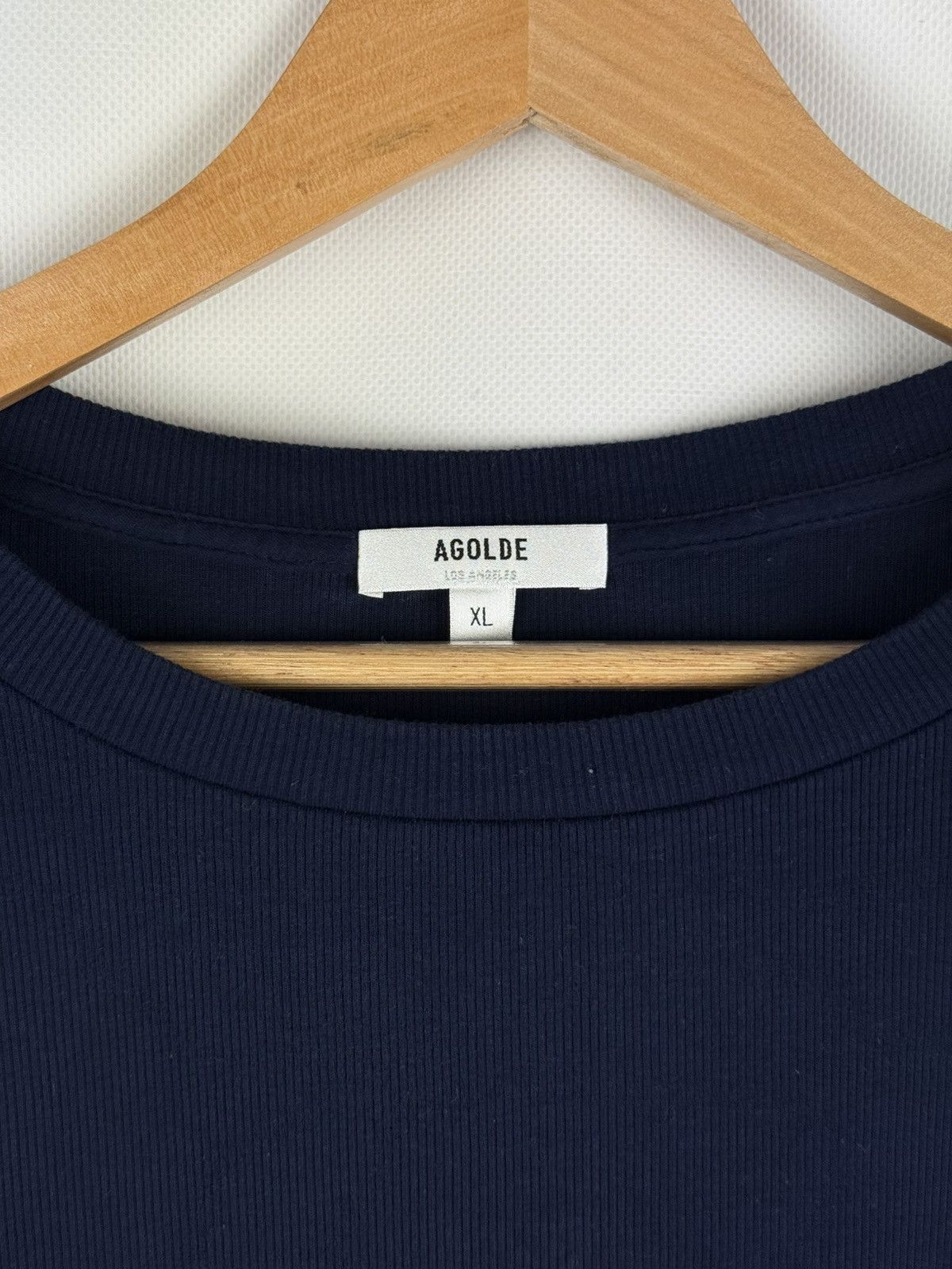 Agolde Agolde Men’s Long Sleeve Rib Crew Neck Tee T Shirt USA Made Size US XL / EU 56 / 4 - 8 Thumbnail