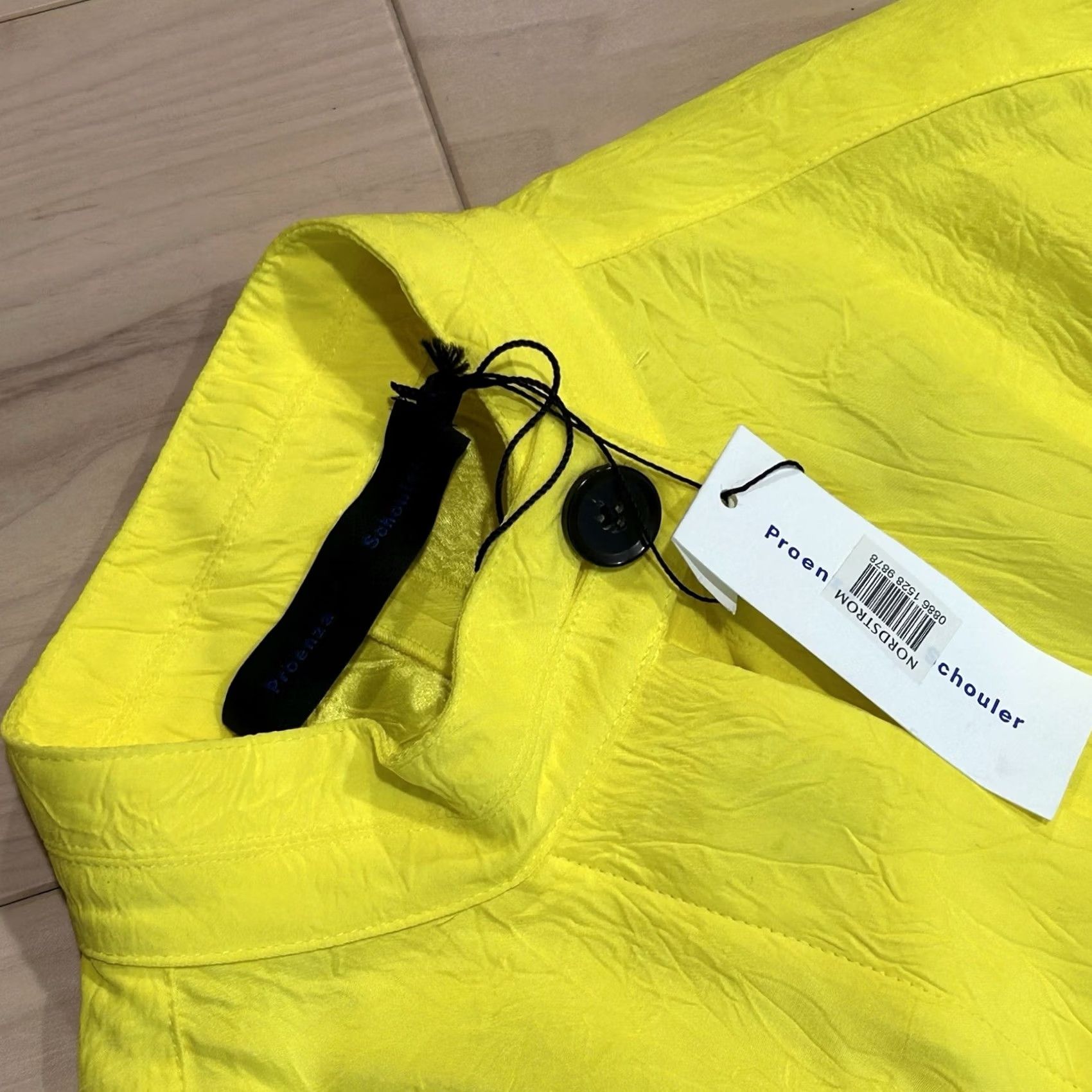 Proenza Schouler Proenza Schouler Crushed Matte Neon Yellow Satin Midi Dress Women’s 0 Size XS / US 0-2 / IT 36-38 - 3 Thumbnail