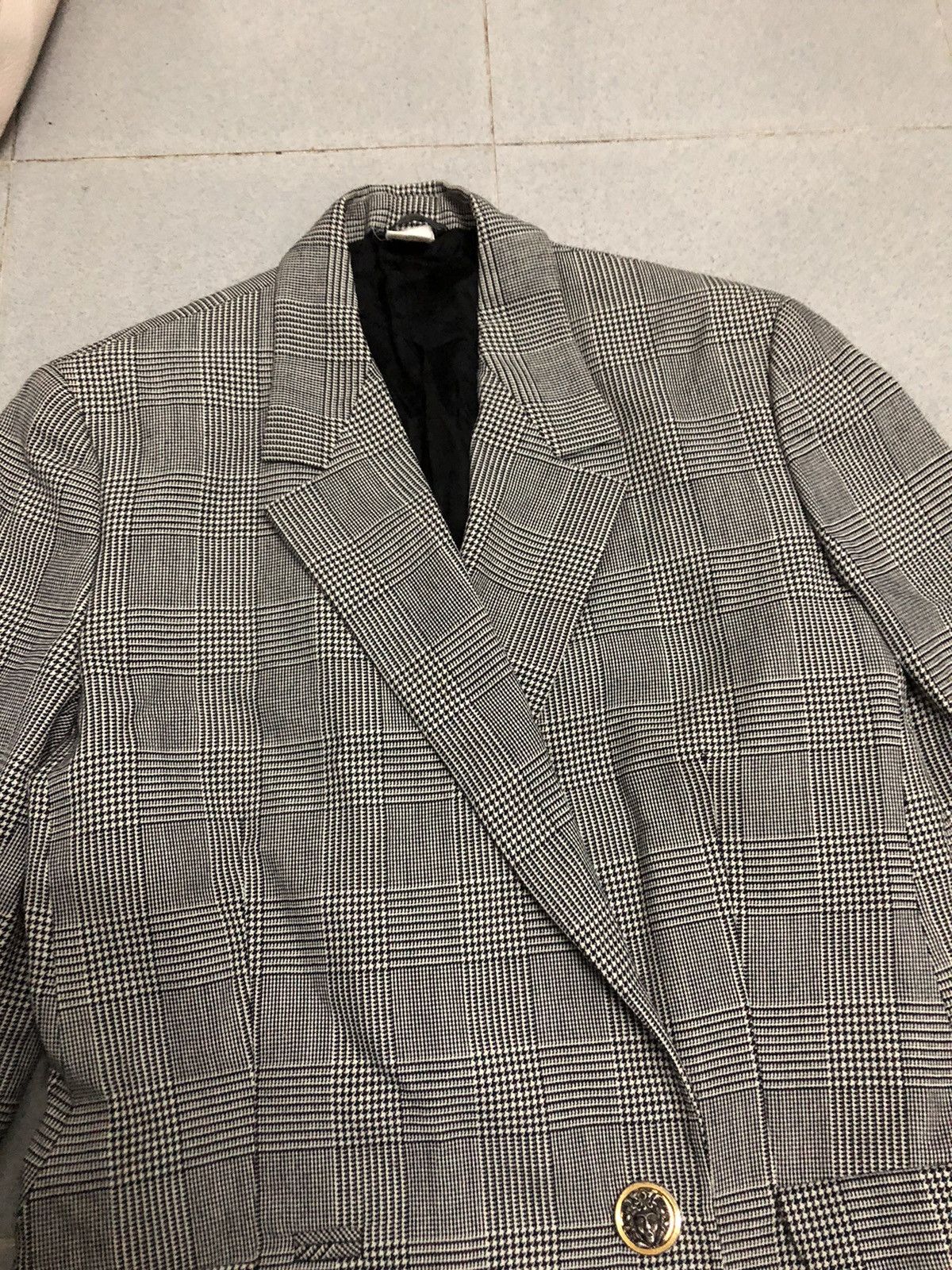 Versace Vintage Gianni Versace Plaid Blazer Coat Size 44R - 2 Thumbnail