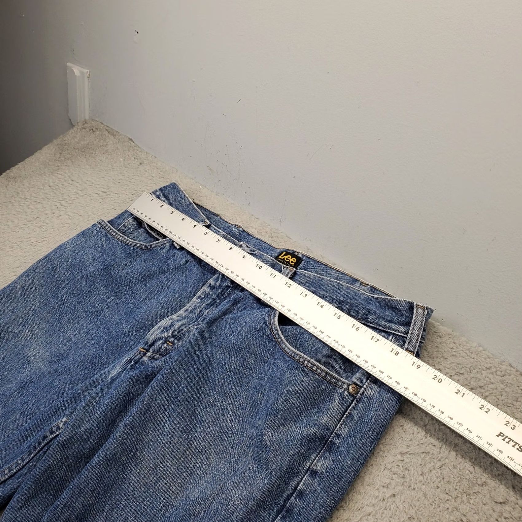 Lee Lee Jeans Mens Size 38 Regular Blue Denim Flat Front Medium Wash Straight Leg Jeans Size US 38 / EU 54 - 3 Thumbnail