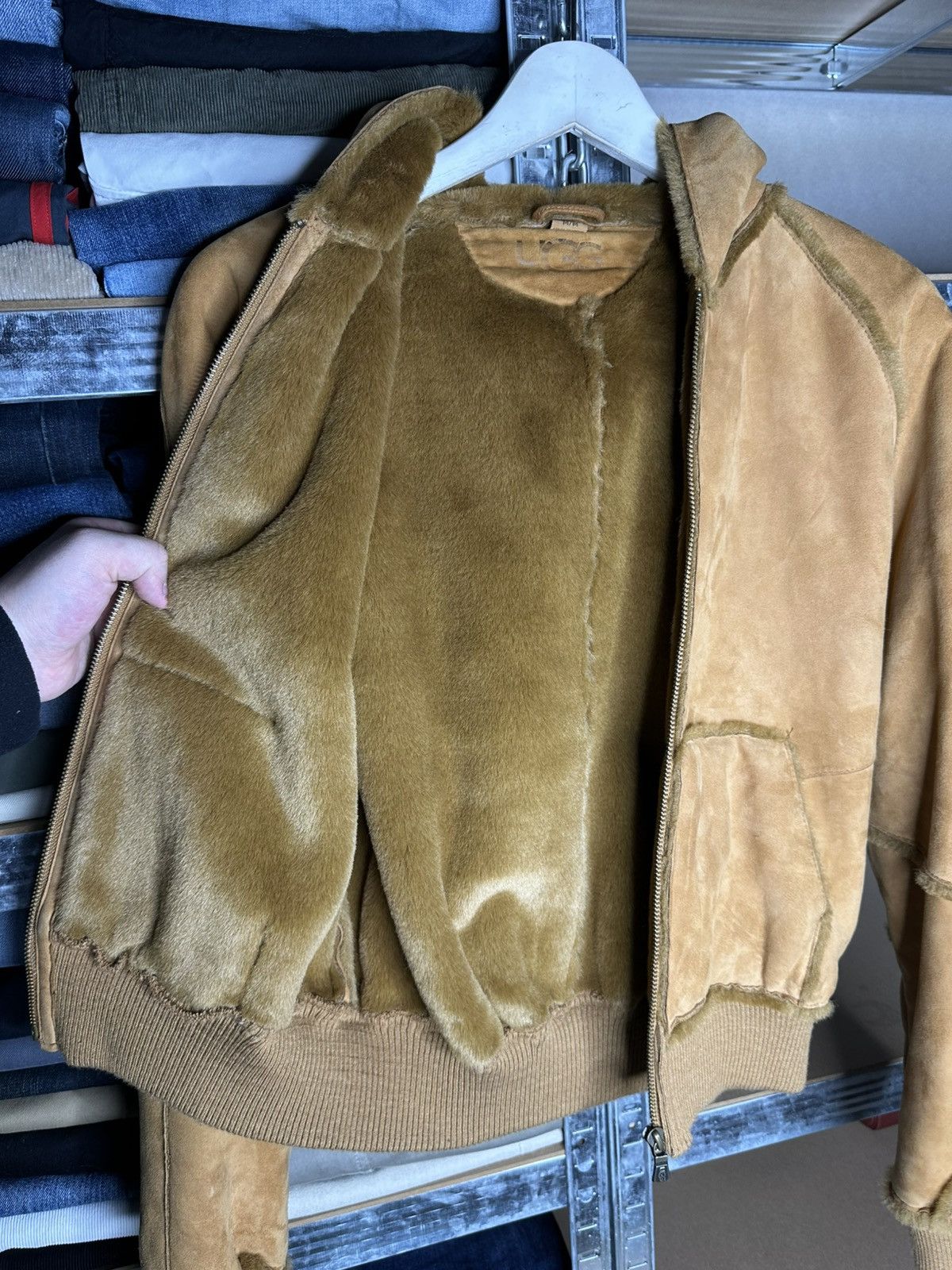 Ugg UGG Women's Genuine Suede Leather Hooded Bomber Jacket Size M / US 6-8 / IT 42-44 - 12 Thumbnail