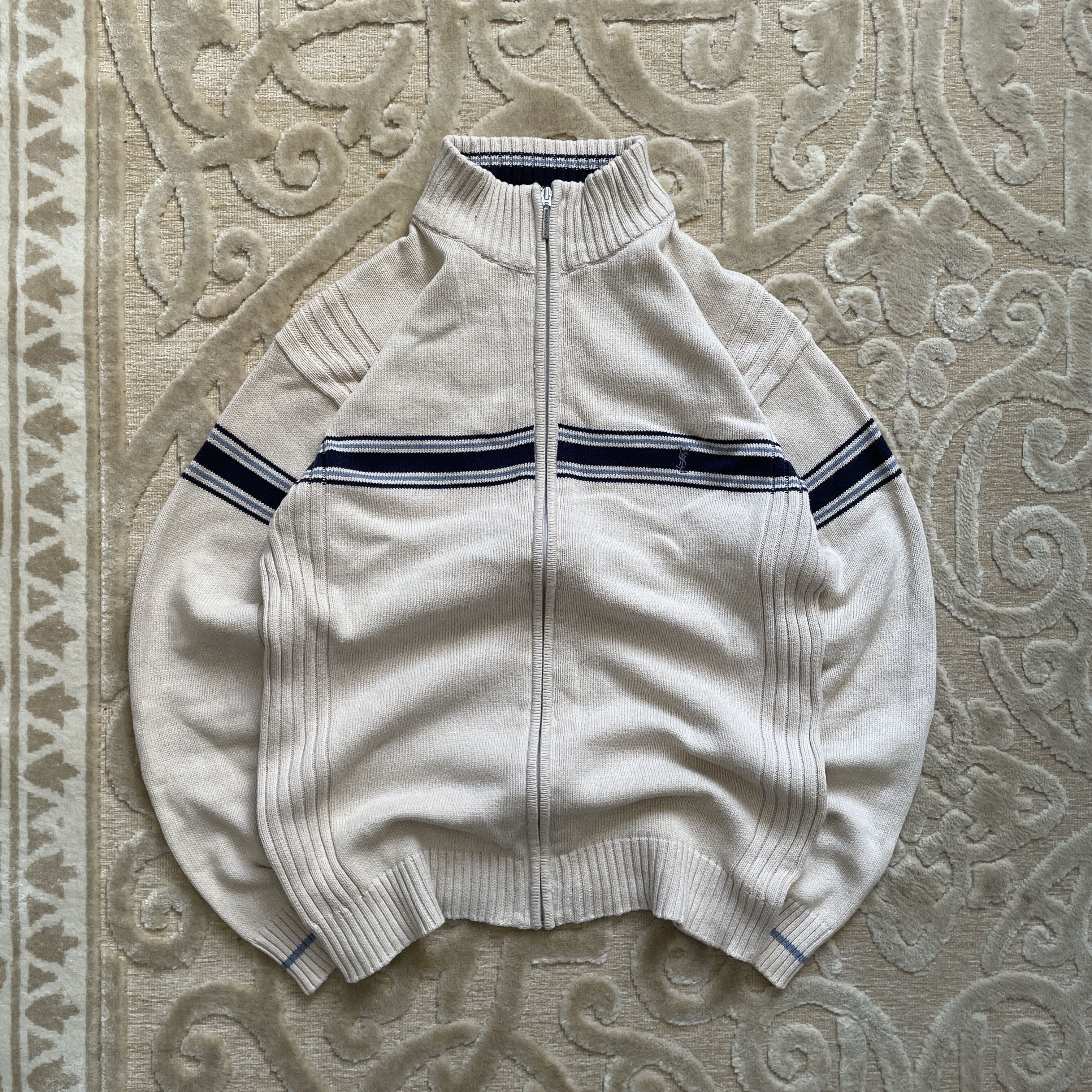 Yves Saint Laurent YSL Yves Saint Laurent Zip Sweater Vintage 1990s Old Money Size US M / EU 48-50 / 2 - 1 Thumbnail