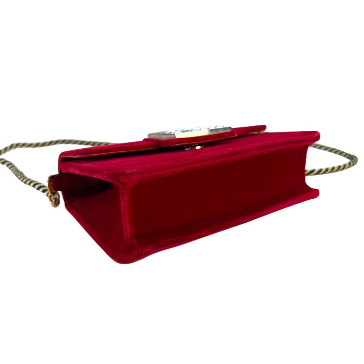 Gucci Gucci Red Velour G Rhinestone Shoulder Bag Size ONE SIZE - 13 Thumbnail