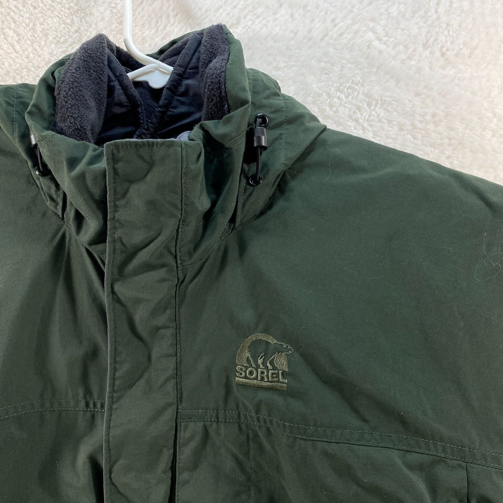 SOREL Sorel Mens Medium Green Hooded Heavy Warm Coat Removable Liner Pockets Full Zip Jacket/Coat M Green Mens 90s Outdoor N/A Size US M / EU 48-50 / 2 - 4 Thumbnail