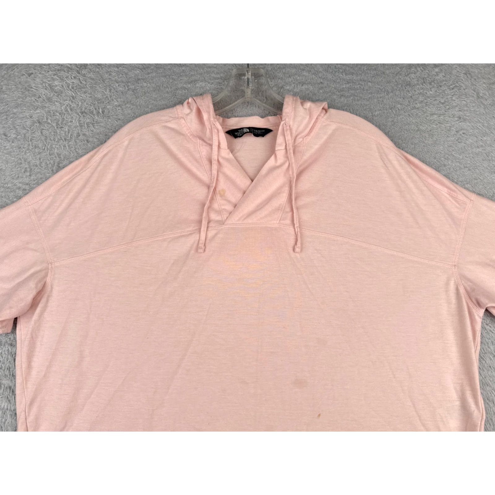 The North Face The North Face Shirt Womens L Pink Hooded V-Neck Short Sleeve Polyester Outdoor Womens Size L / US 10 / IT 46 - 4 Thumbnail