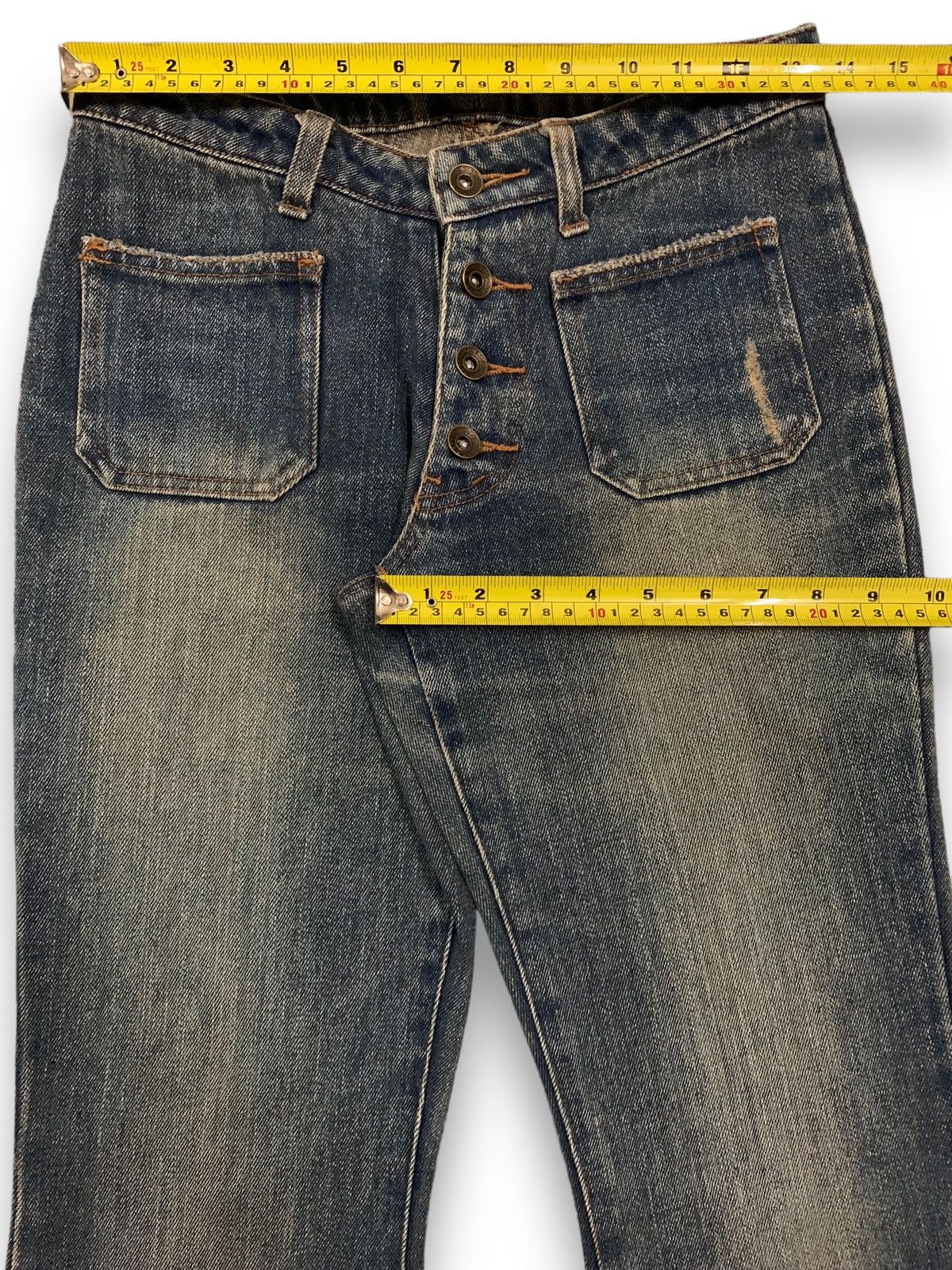 Le Grande Bleu (L.G.B.) Vintage Japanese Brand Mud Wash Flare Bell Bottom Jeans Size 27" / US 4 / IT 40 - 15 Thumbnail