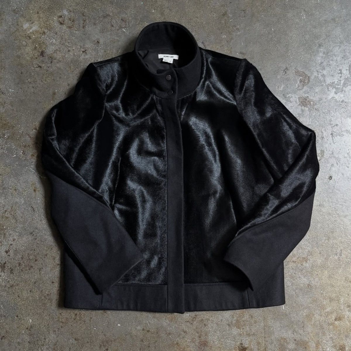 Helmut Lang HELMUT LANG BLACK CALF HAIR / WOOL JACKET - S Size S / US 4 / IT 40 - 1 Thumbnail