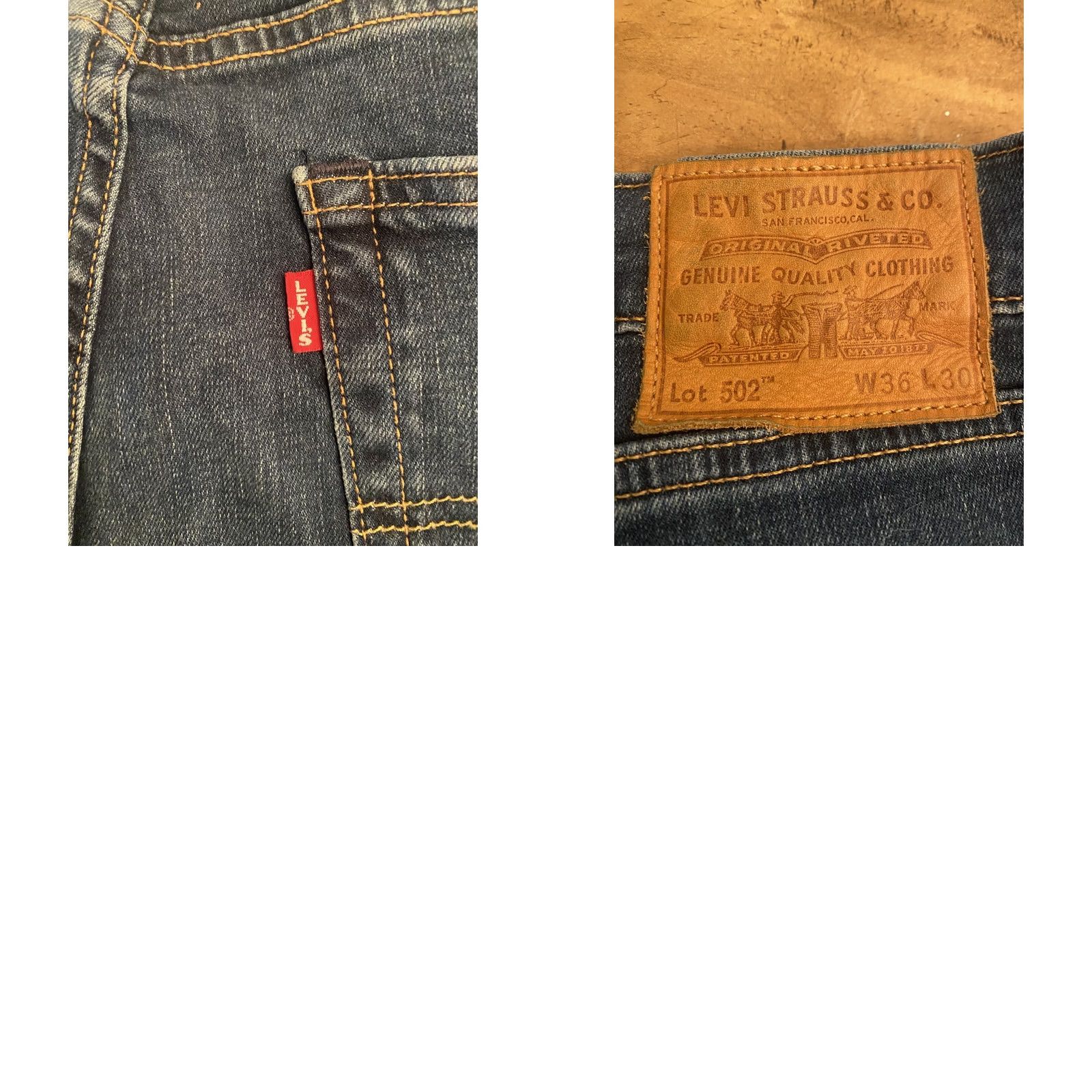 Levi's Levi's Premium 502 Regular Tapered BIG E Dark Blue Denim Jeans Men 38x30 Leather Size US 34 / EU 50 - 9 Thumbnail